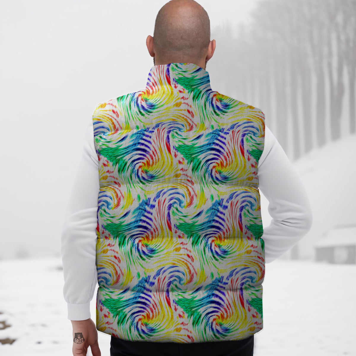 Sushi Print Pattern Down Vest-grizzshop