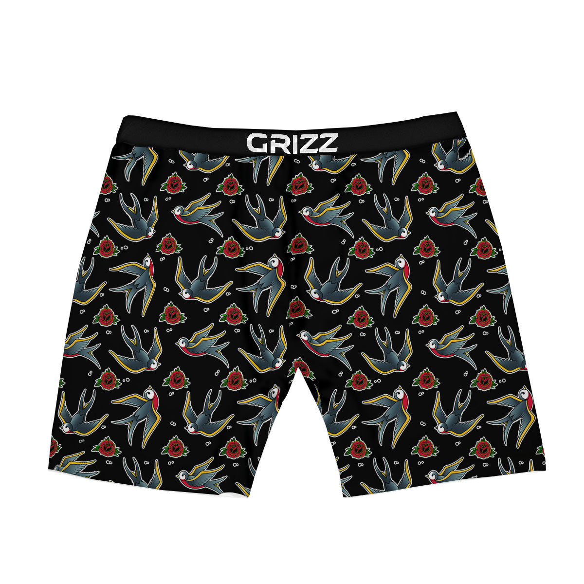 Swallows And Roses Tattoo Print Pattern Boxer Briefs-grizzshop