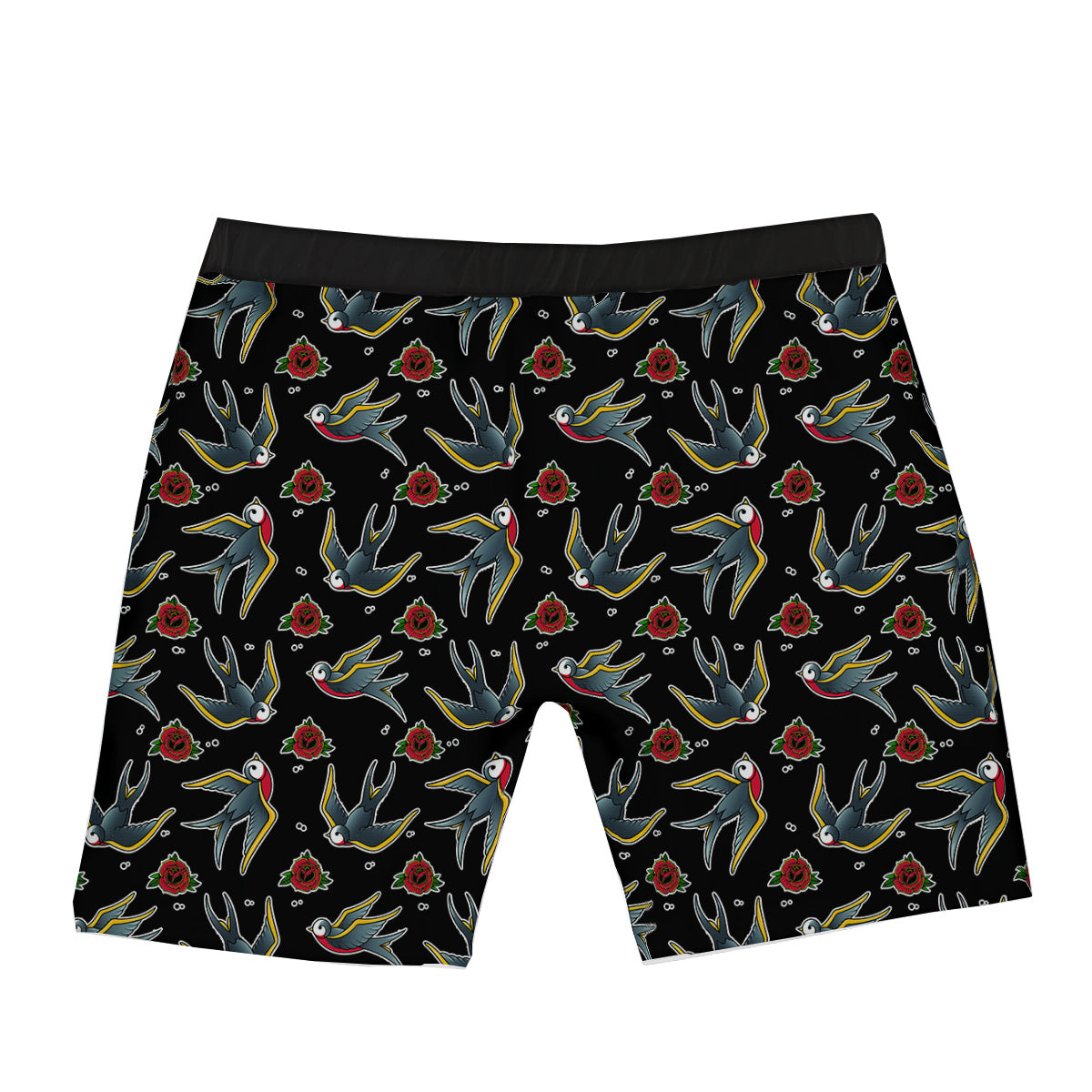 Swallows And Roses Tattoo Print Pattern Boxer Briefs-grizzshop