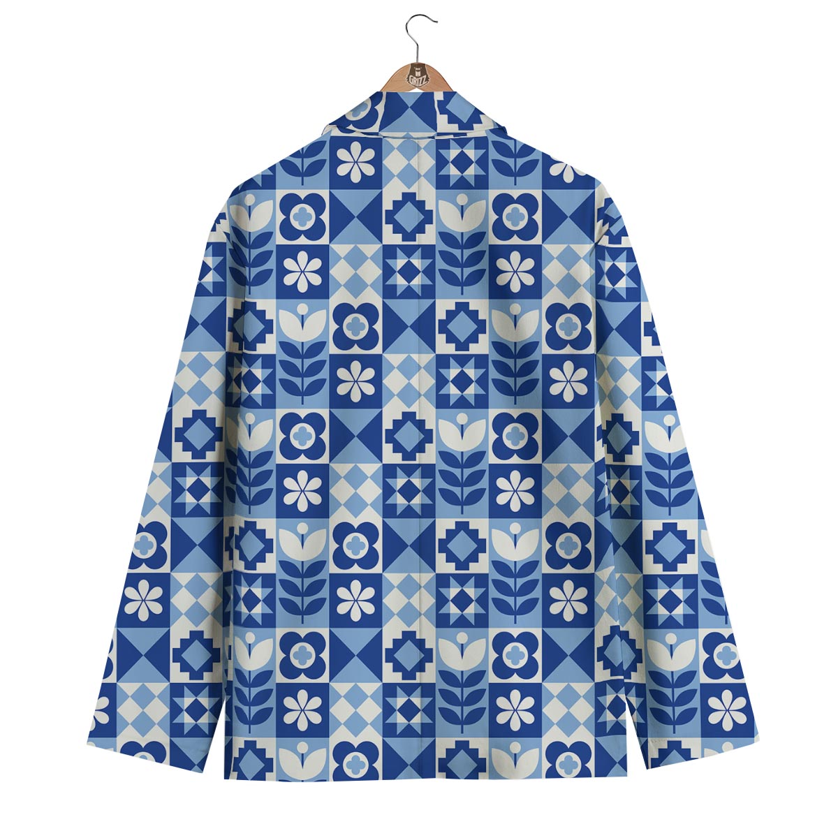 Swedish Pattern Print Men's Blazer-grizzshop