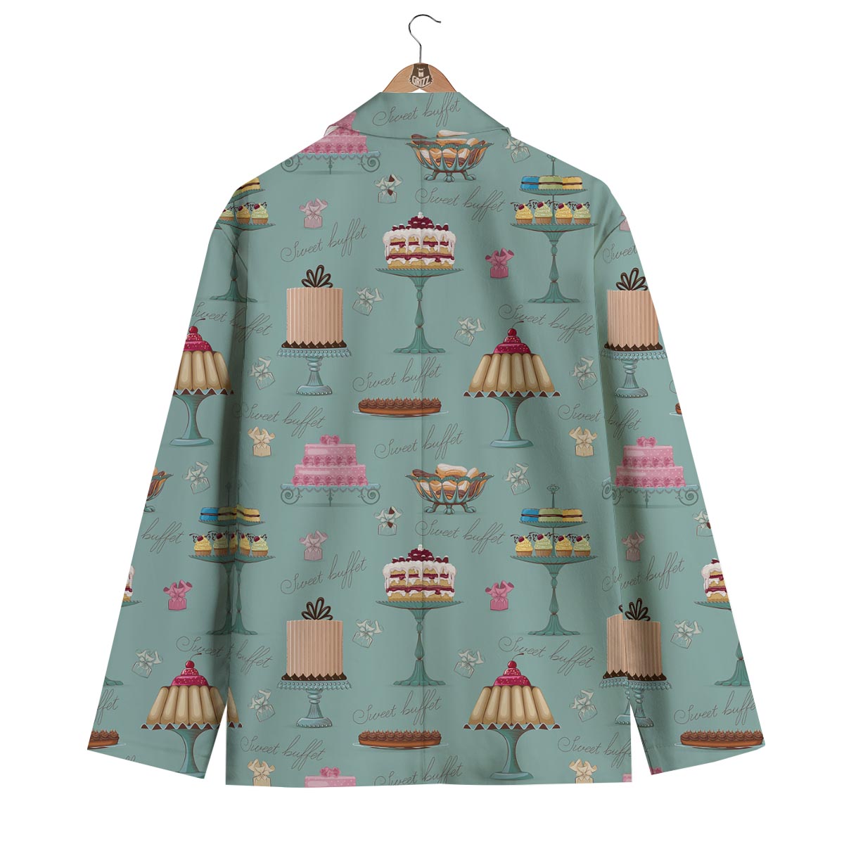 Sweet Cake Pattern Print Men's Blazer-grizzshop