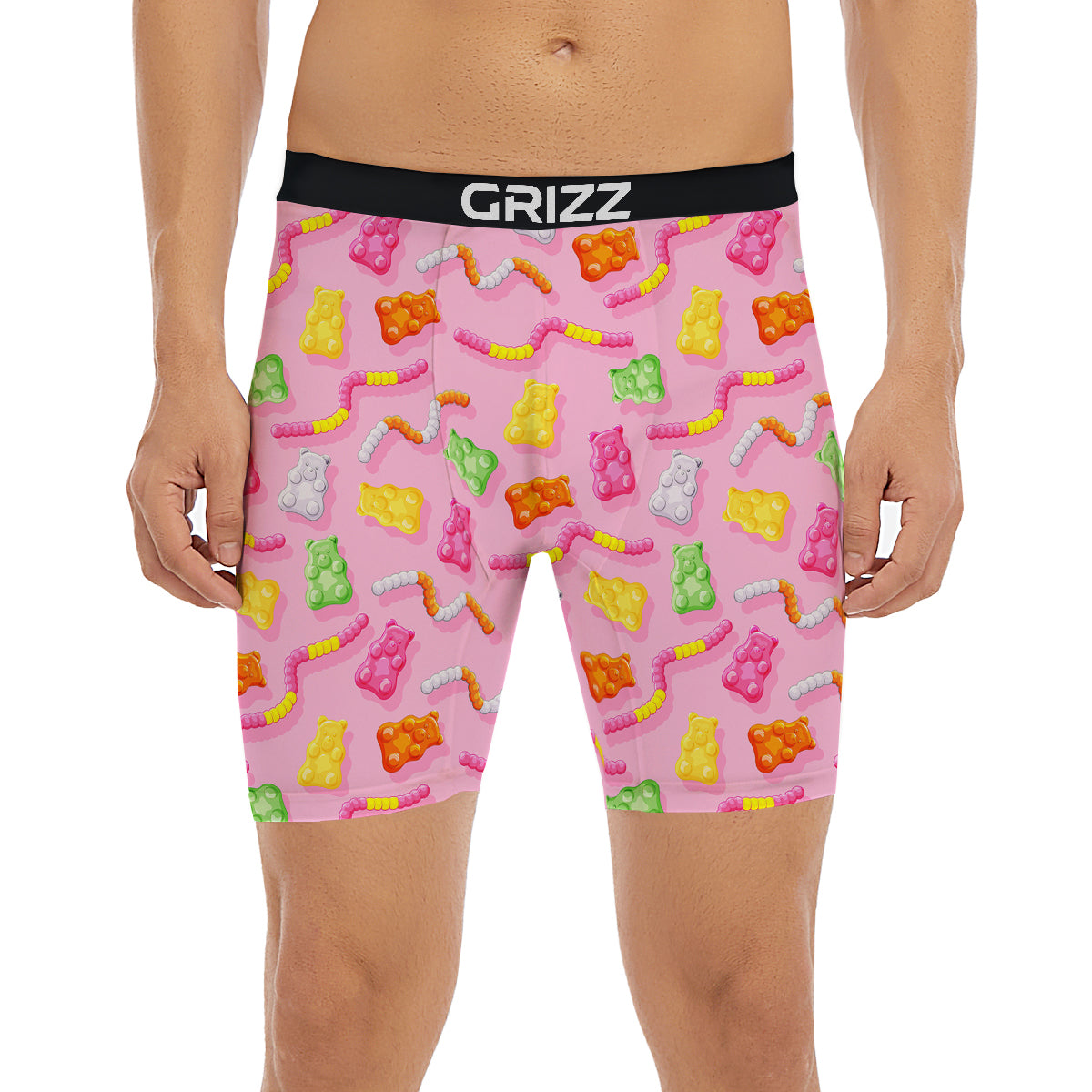 Sweet Gummy Bears And Worms Print Pattern Boxer Briefs-grizzshop