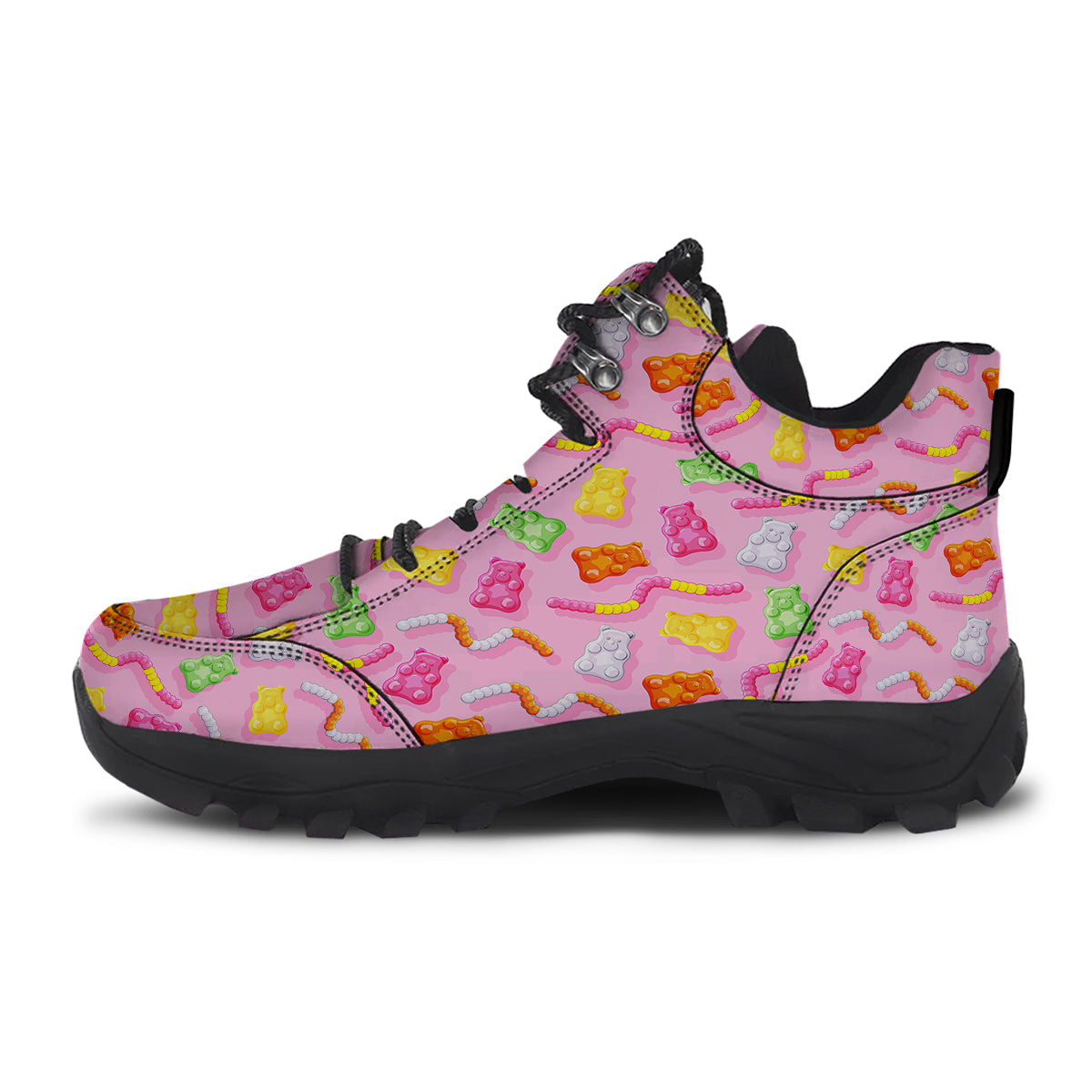 Sweet Gummy Bears And Worms Print Pattern Hiking Shoes-grizzshop