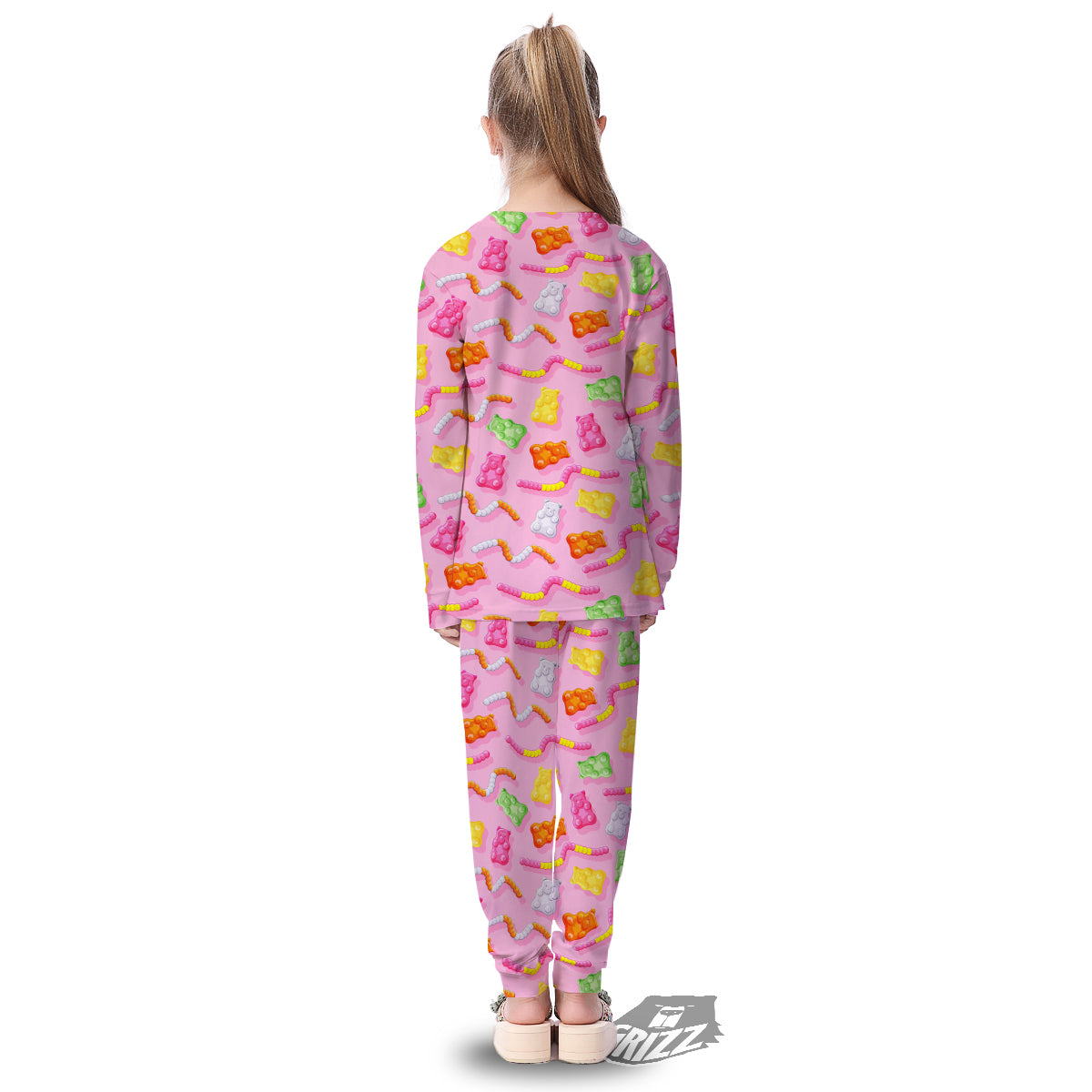 Sweet Gummy Bears And Worms Print Pattern Kid's Pajamas-grizzshop