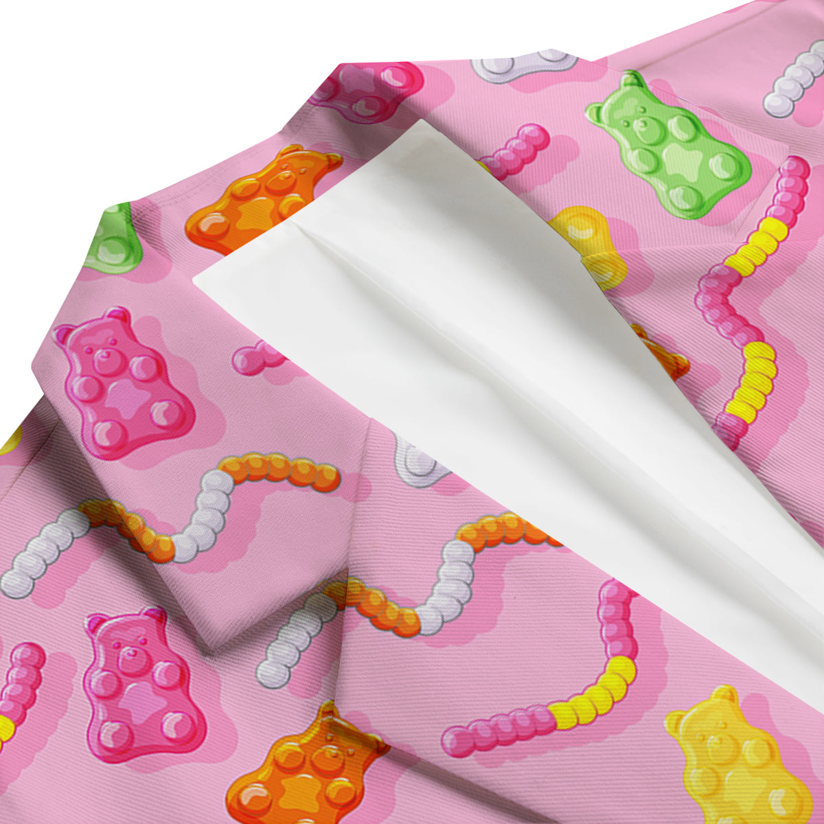 Sweet Gummy Bears And Worms Print Pattern Men's Blazer-grizzshop