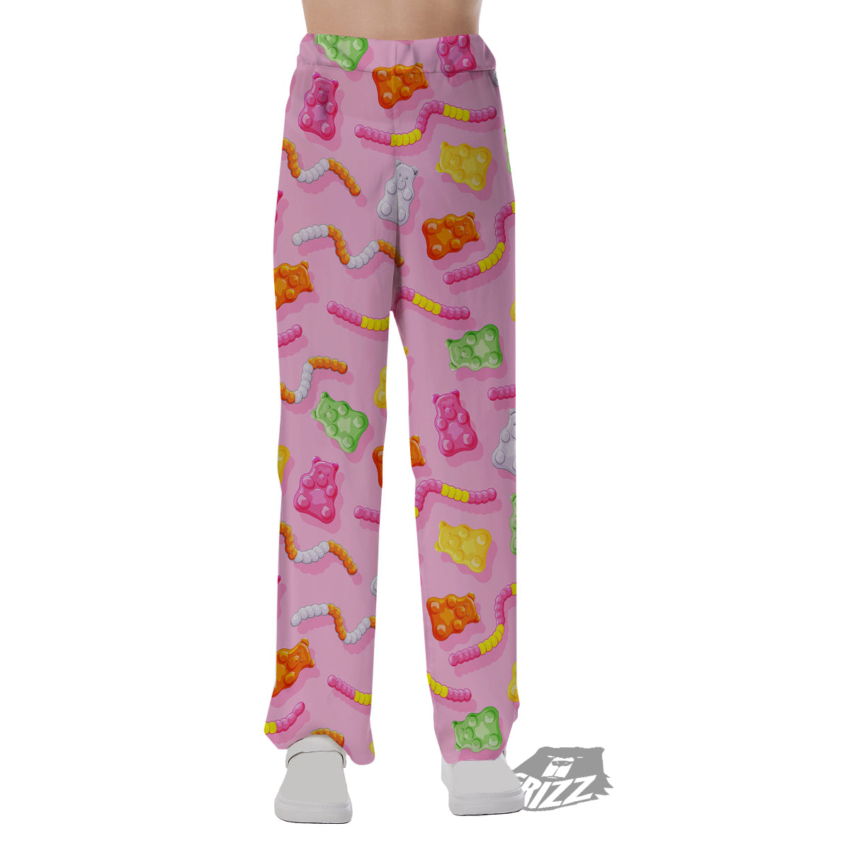Sweet Gummy Bears And Worms Print Pattern Pajama Pants-grizzshop
