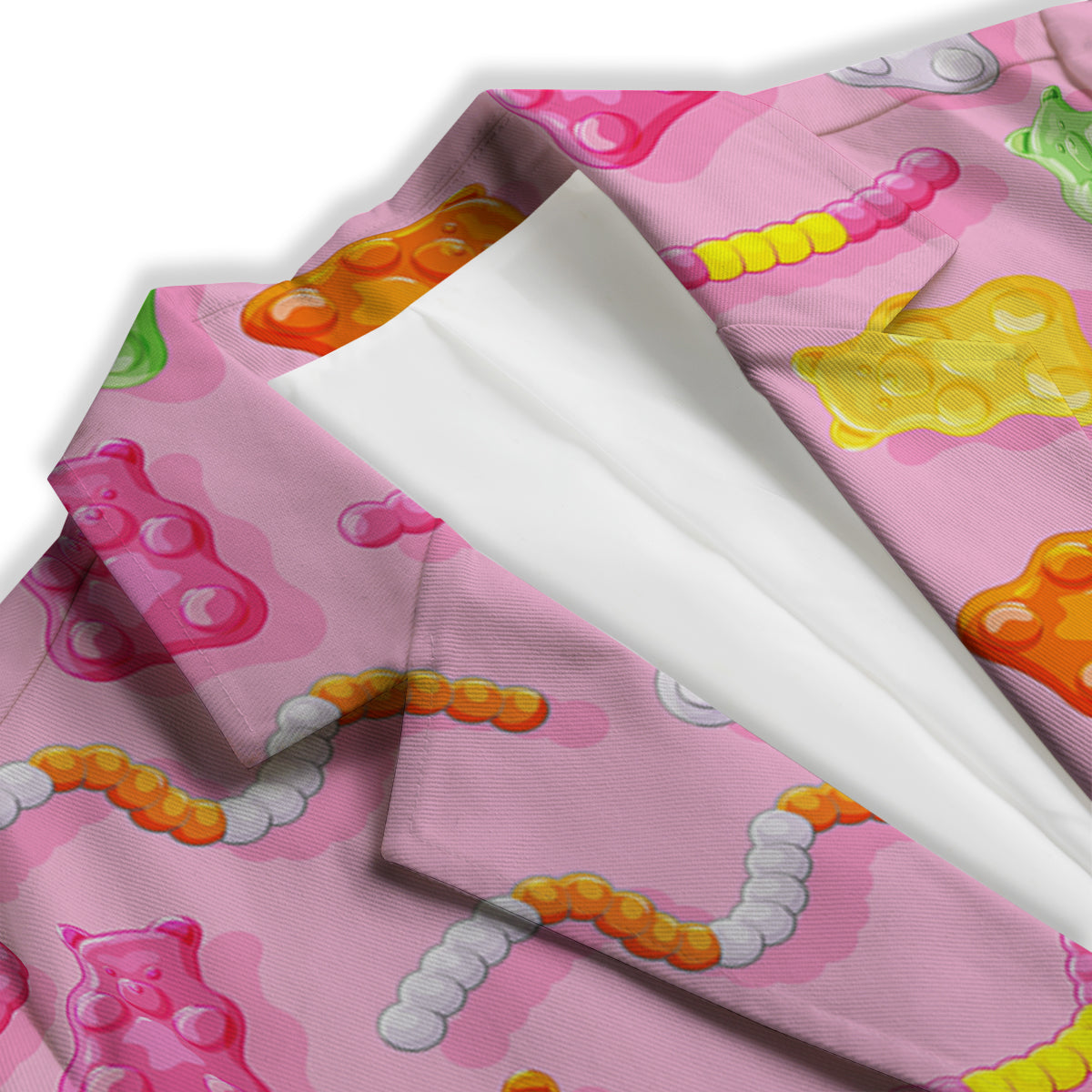 Sweet Gummy Bears And Worms Print Pattern Women's Blazer-grizzshop