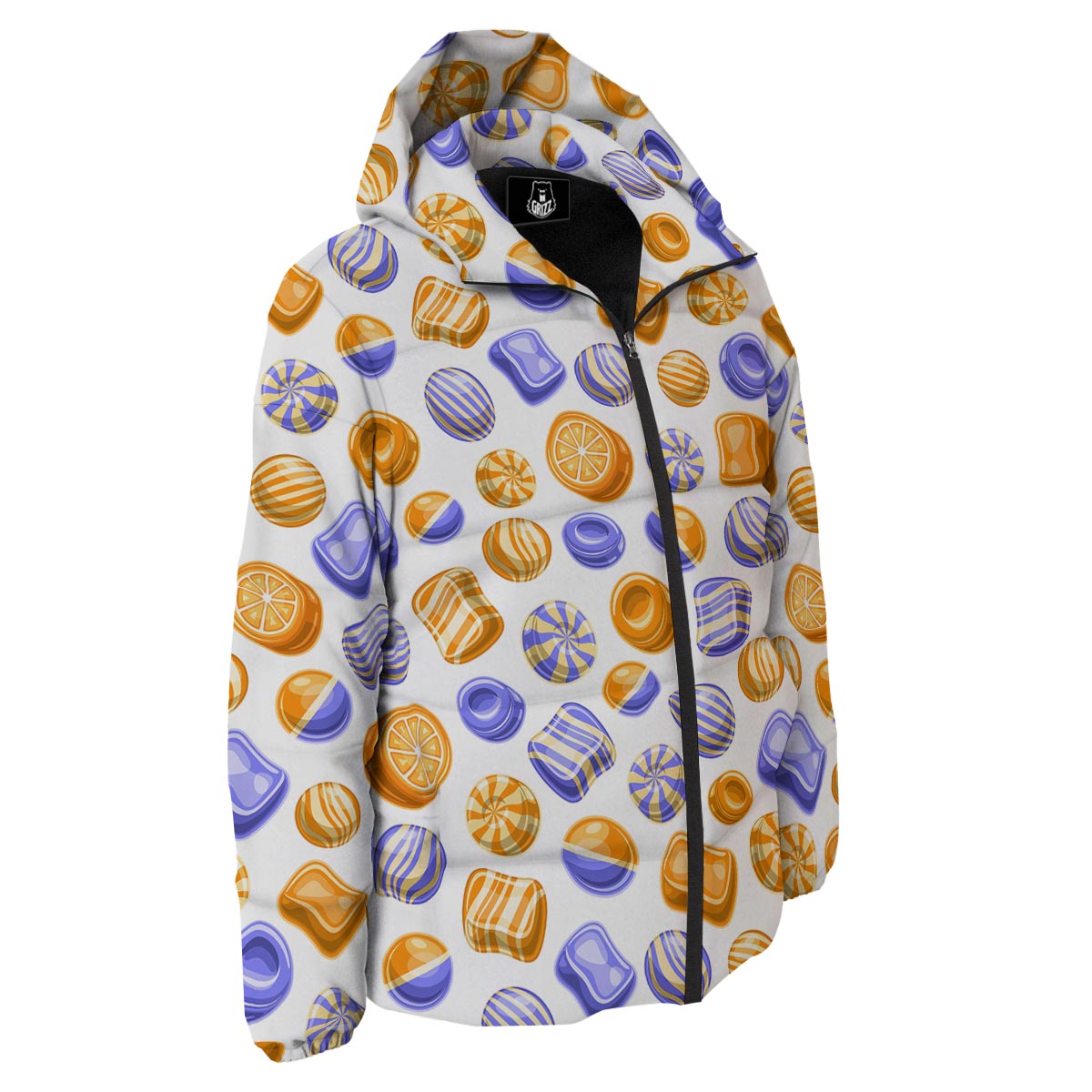 Sweet Gummy Print Pattern Down Jacket-grizzshop