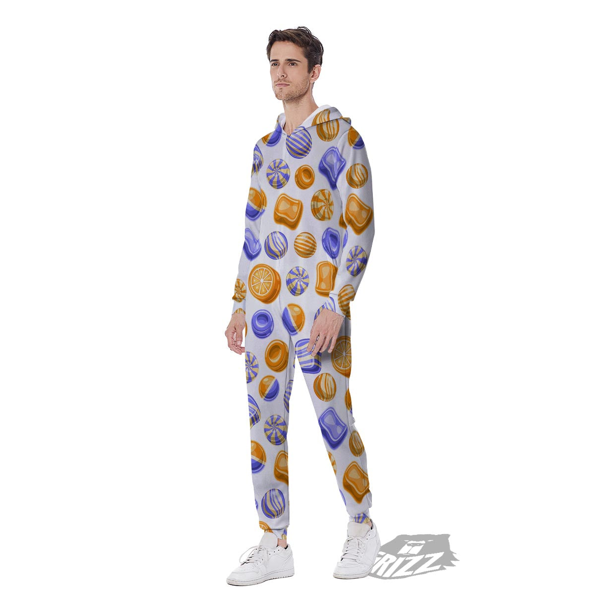 Sweet Gummy Print Pattern Men's Jumpsuit-grizzshop