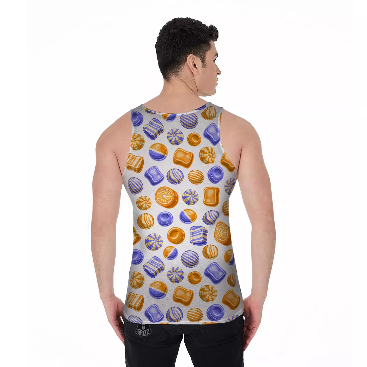Sweet Gummy Print Pattern Men's Tank Top-grizzshop