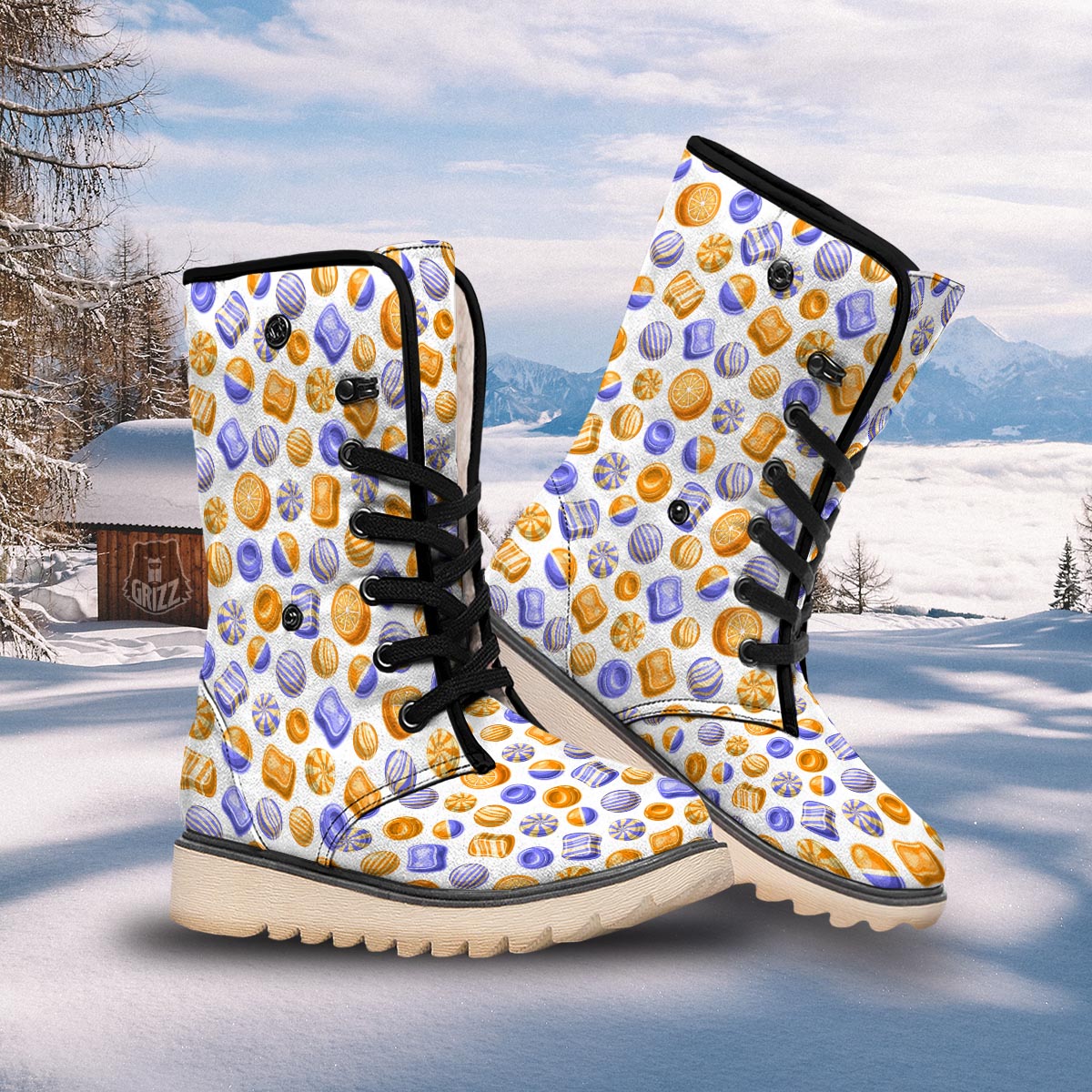 Sweet Gummy Print Pattern Snow Boots-grizzshop