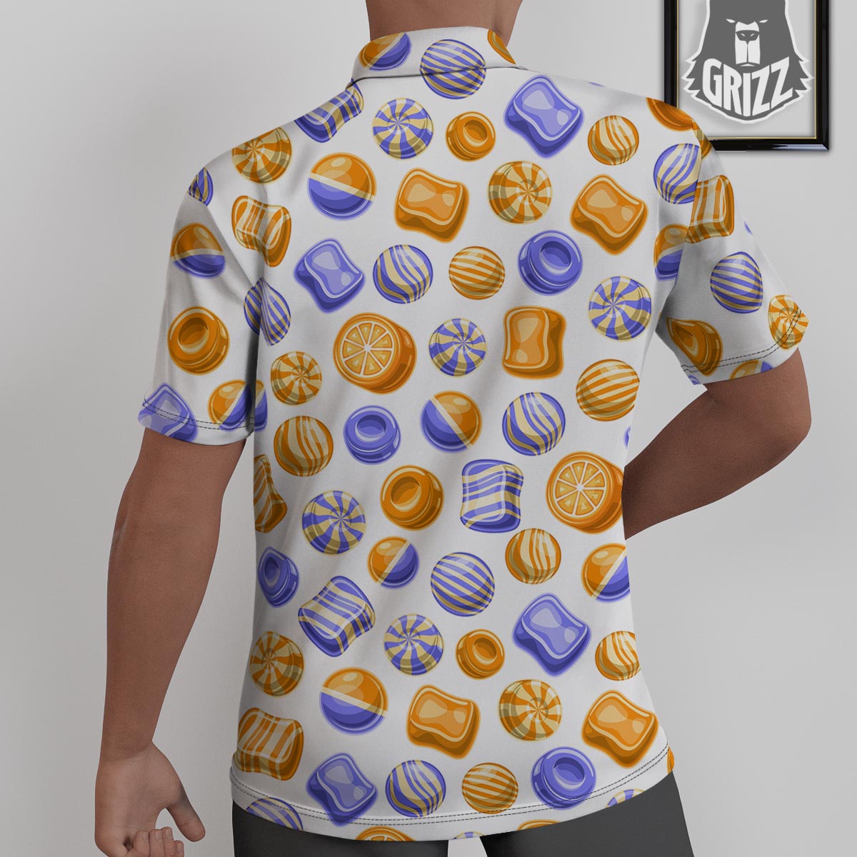 Sweet Gummy Print Pattern Untucked Shirts-grizzshop
