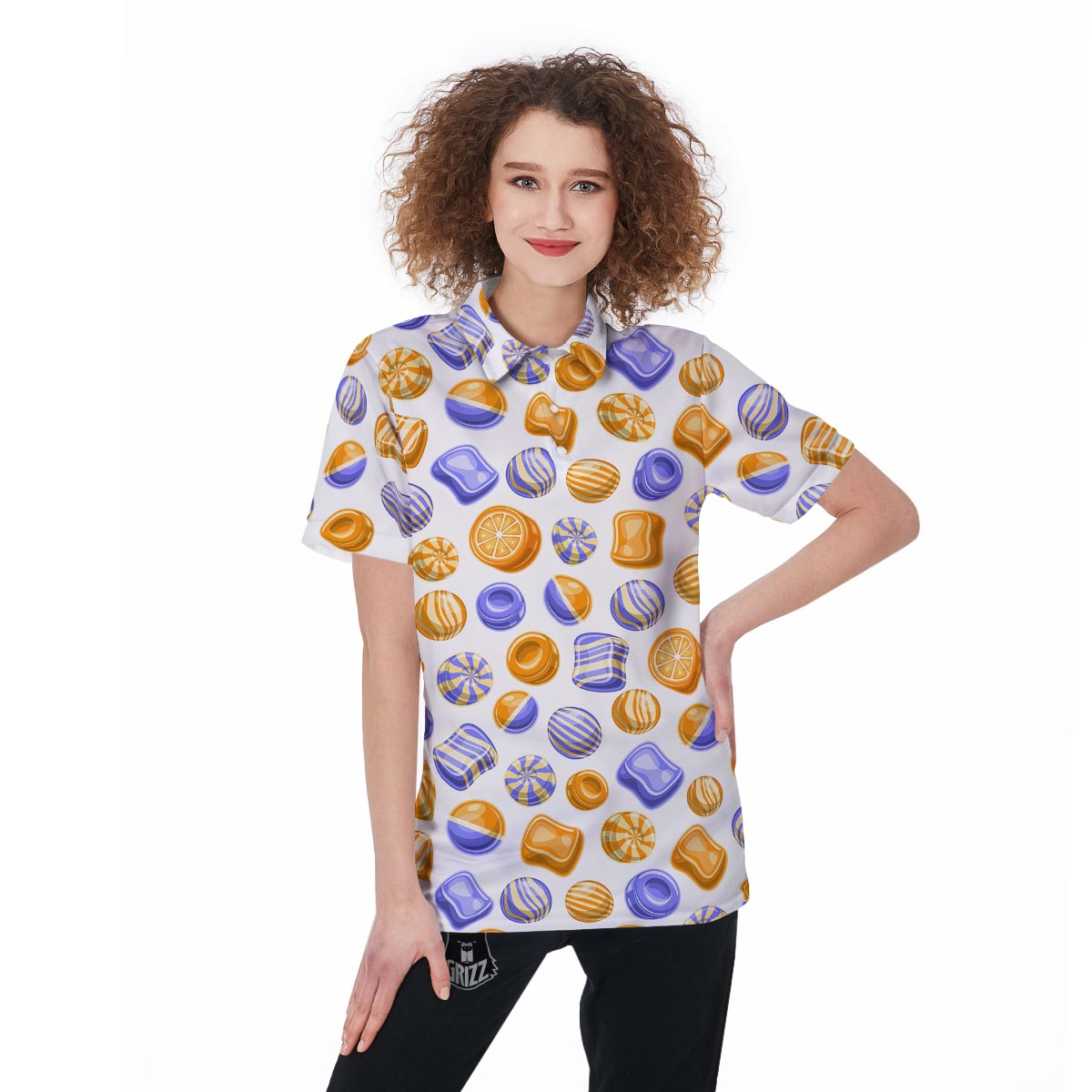 Sweet Gummy Print Pattern Women's Golf Shirts-grizzshop