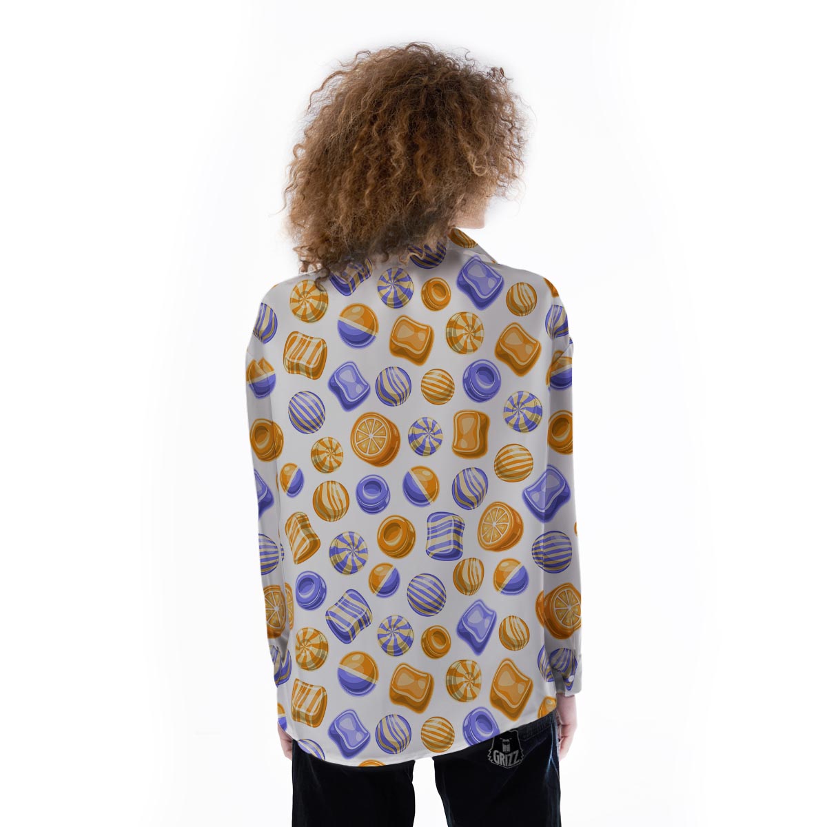 Sweet Gummy Print Pattern Women's Long Sleeve Shirts-grizzshop