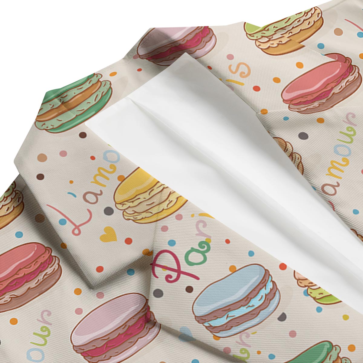 Sweet Macaron Pattern Print Men's Blazer-grizzshop