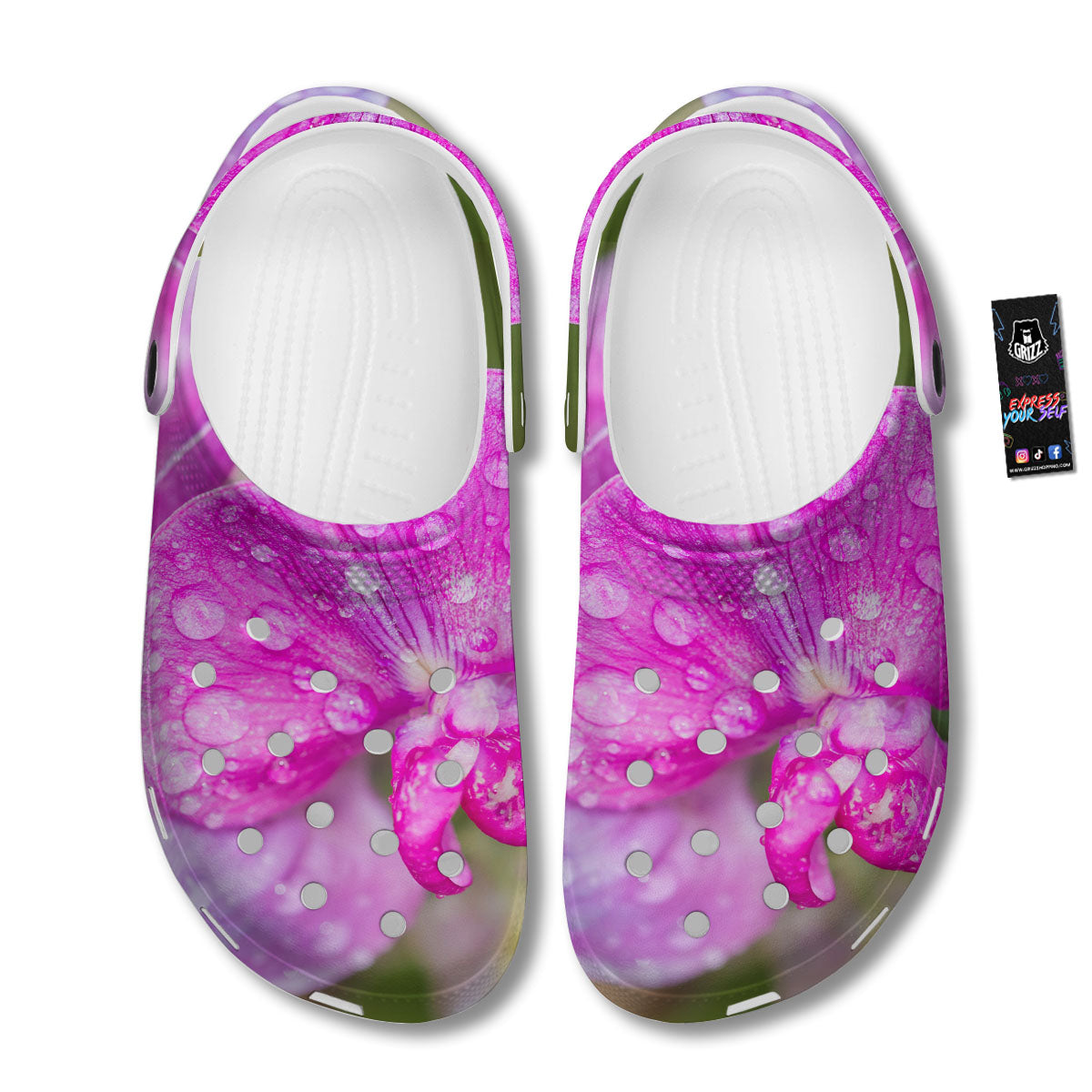 Sweet Pea Purple Print Clog-grizzshop