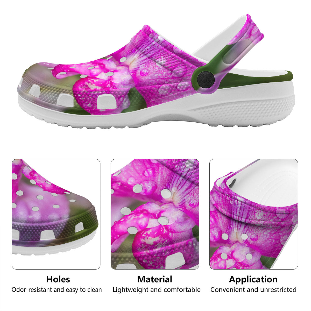Sweet Pea Purple Print Clog-grizzshop