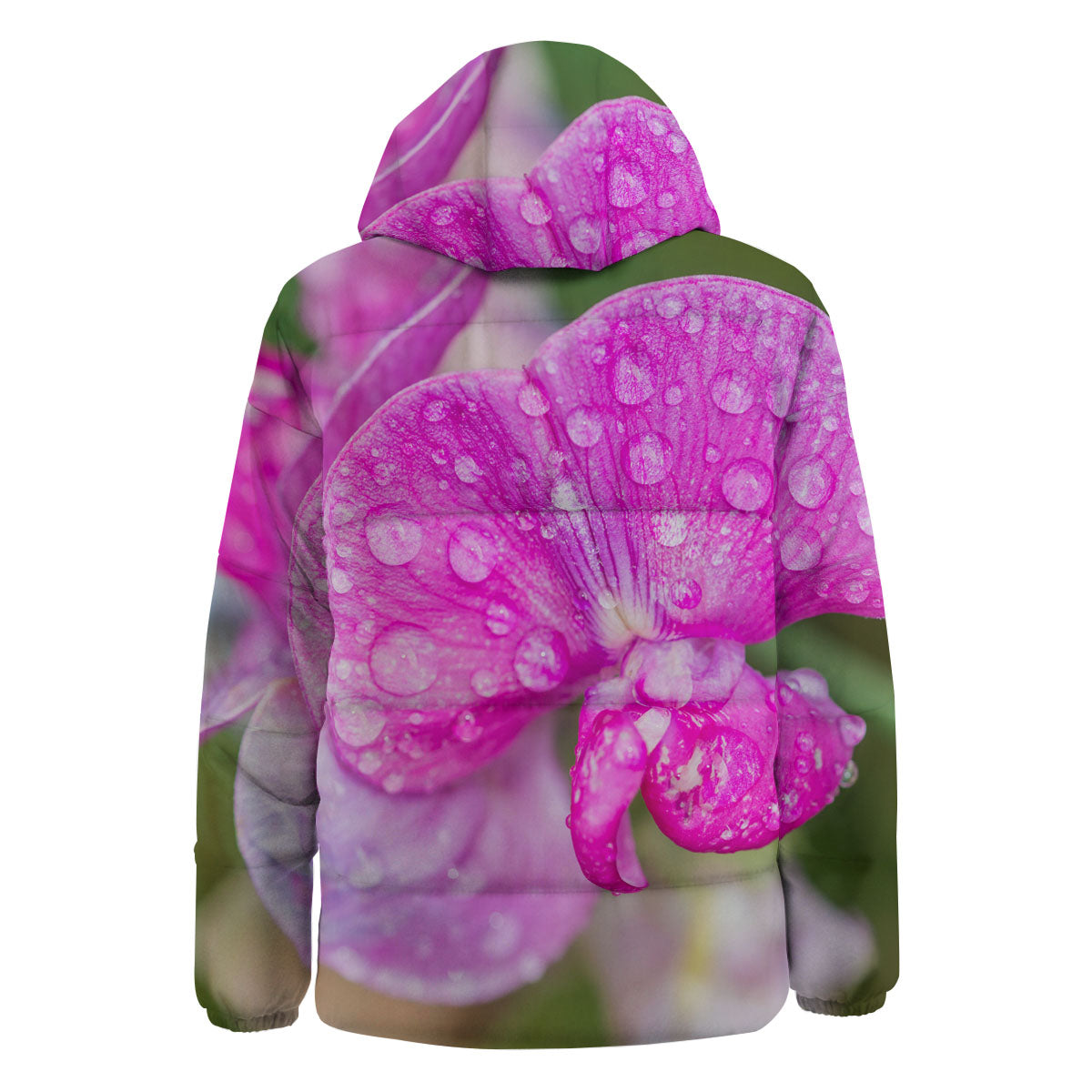 Sweet Pea Purple Print Down Jacket-grizzshop