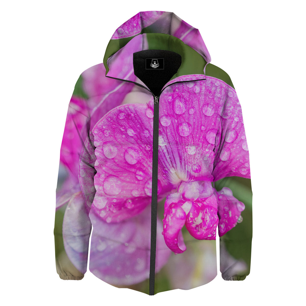 Sweet Pea Purple Print Down Jacket-grizzshop