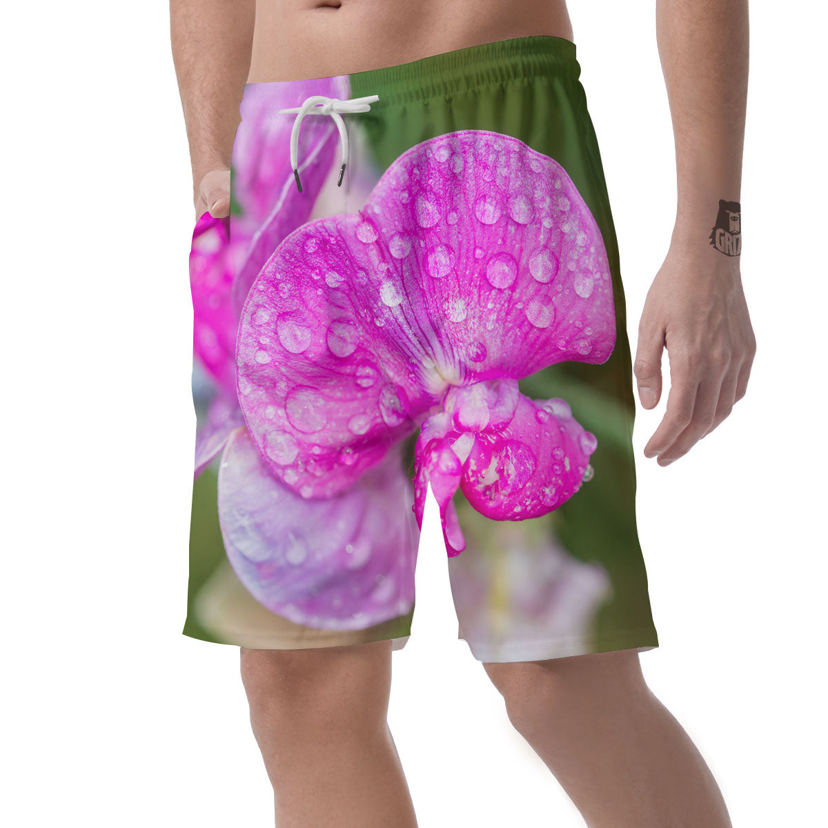 Sweet Pea Purple Print Men's Shorts-grizzshop
