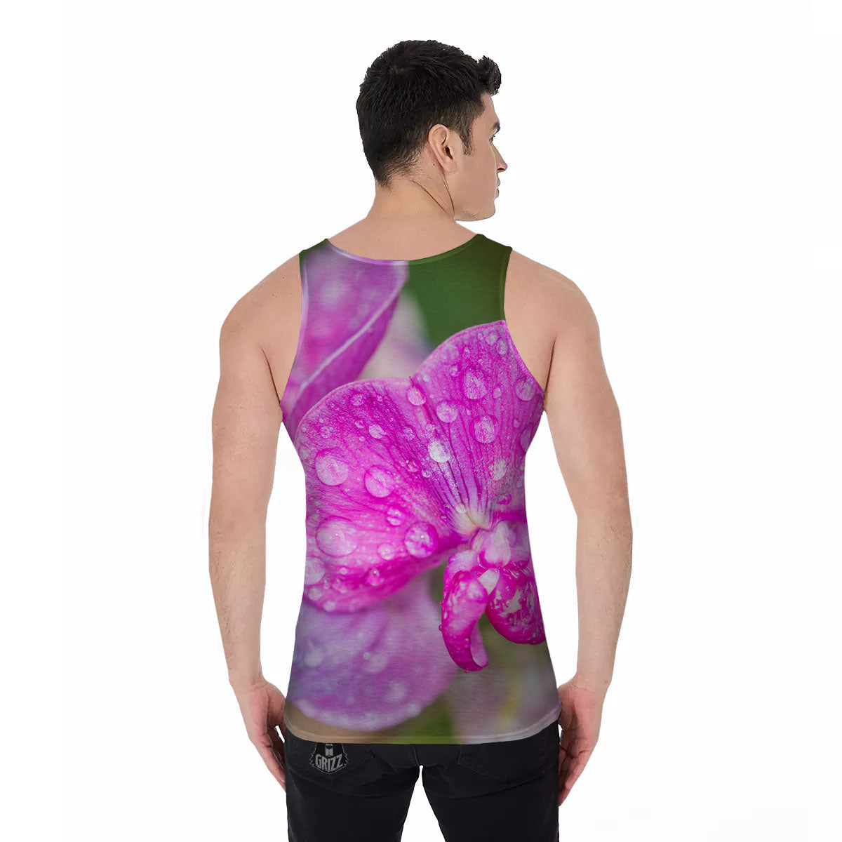 Sweet Pea Purple Print Men's Tank Top-grizzshop
