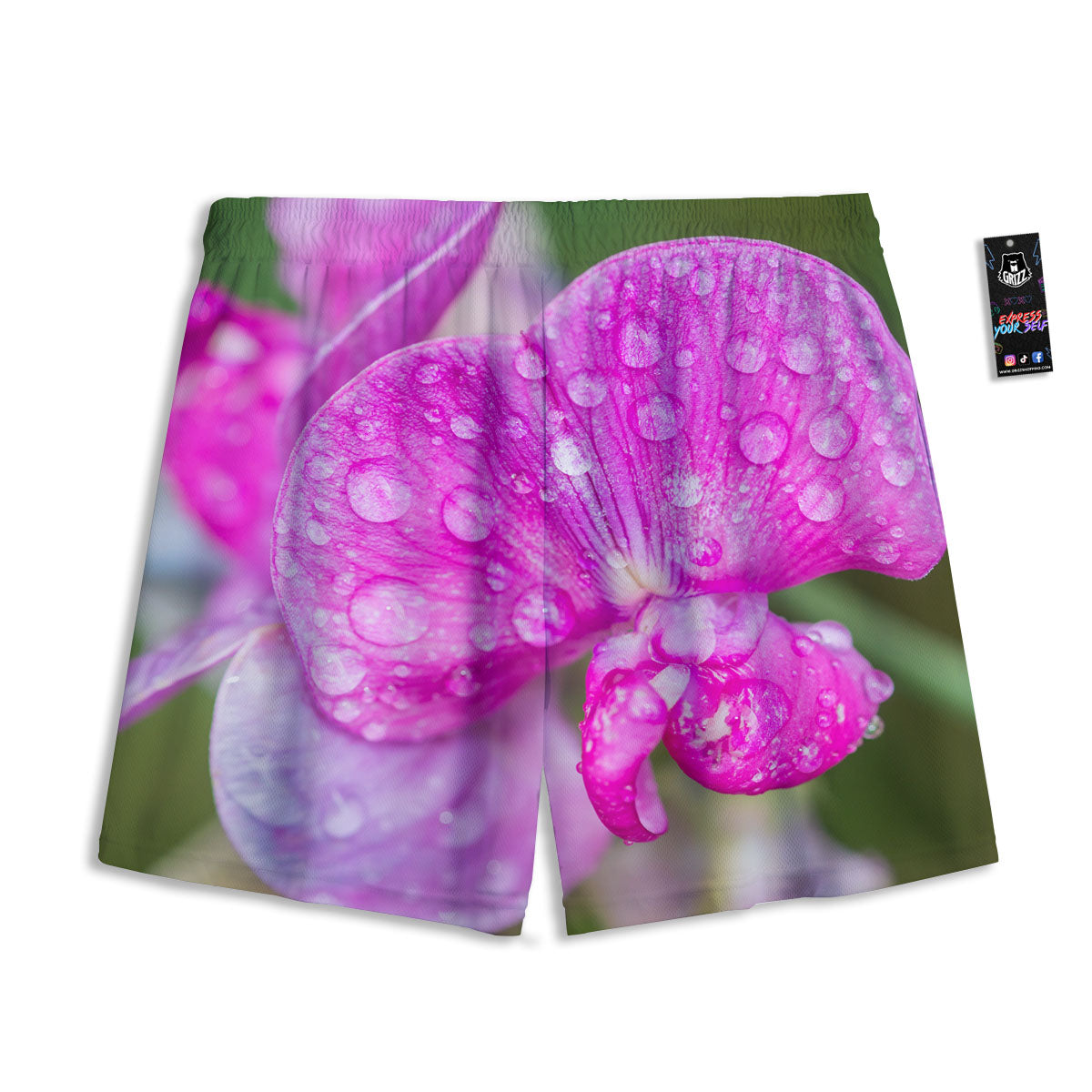 Sweet Pea Purple Print Mesh Shorts