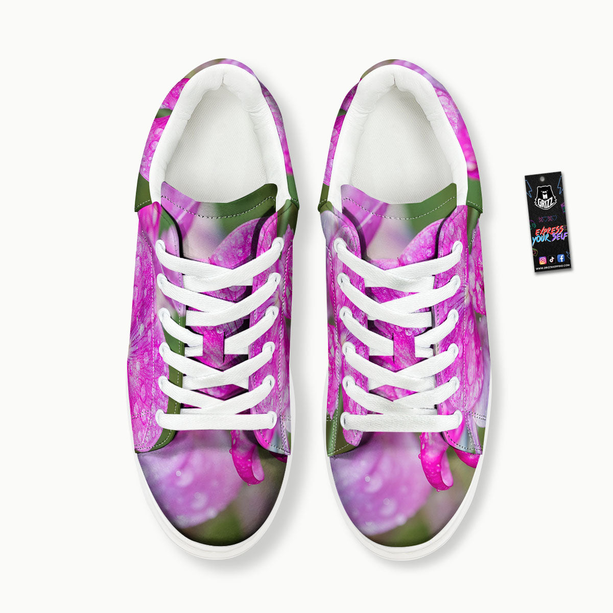 Sweet Pea Purple Print Platform Shoes-grizzshop
