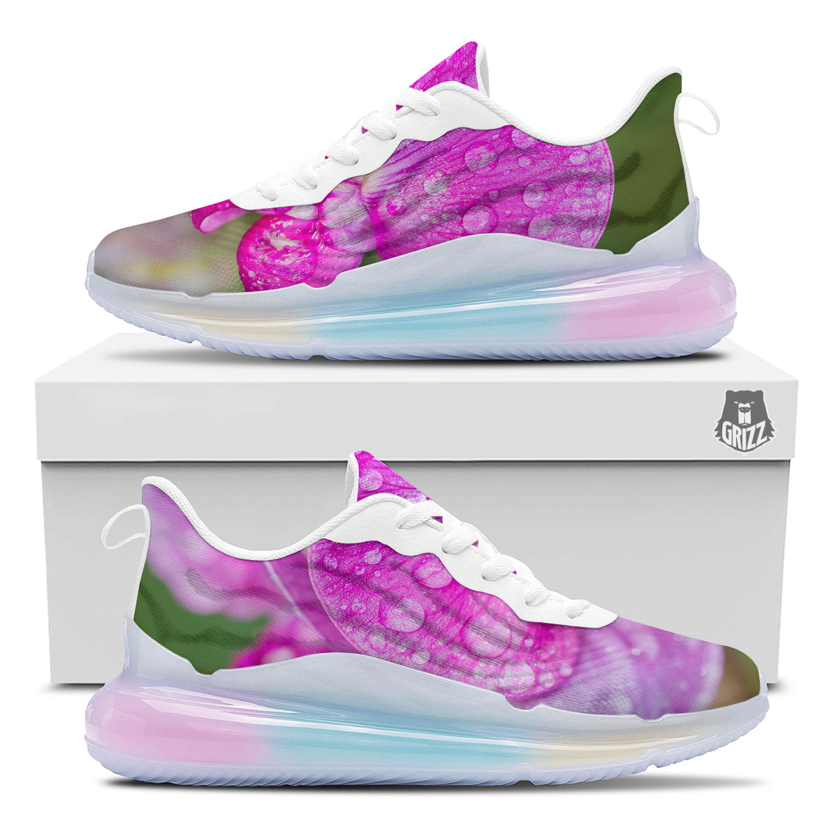 Sweet Pea Purple Print Running Sneakers-grizzshop