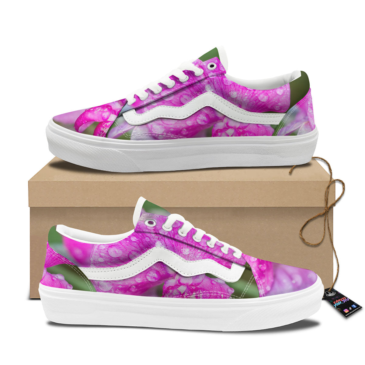 Sweet Pea Purple Print Skate Shoes-grizzshop