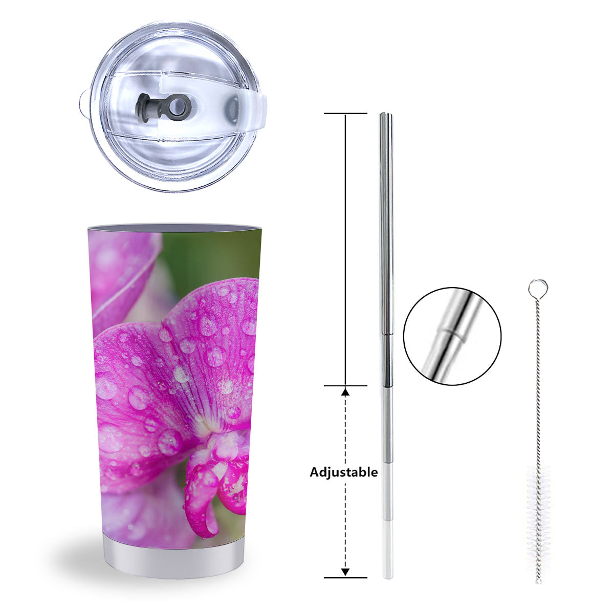 Sweet Pea Purple Print Tumbler-grizzshop