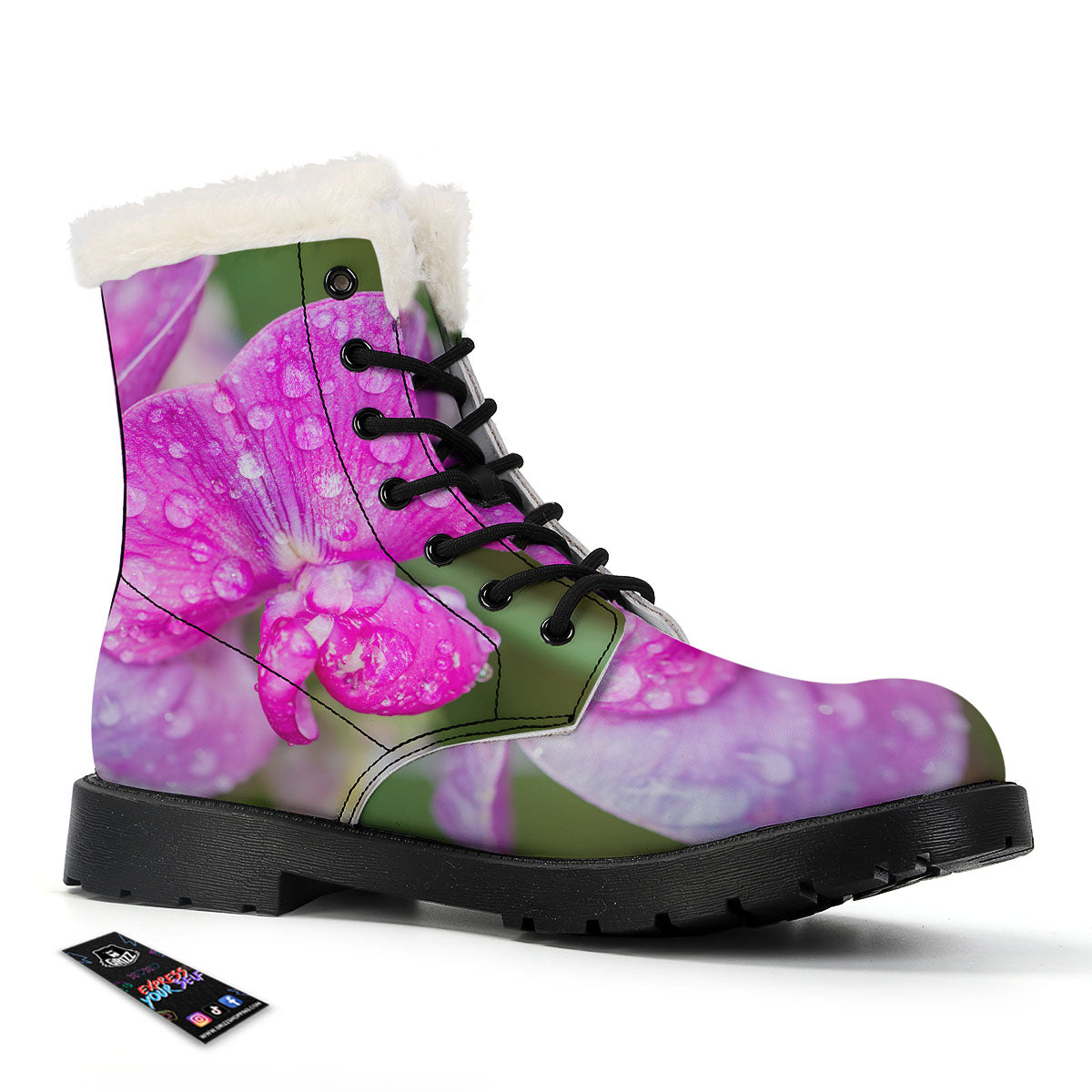 Sweet Pea Purple Print Winter Boots-grizzshop