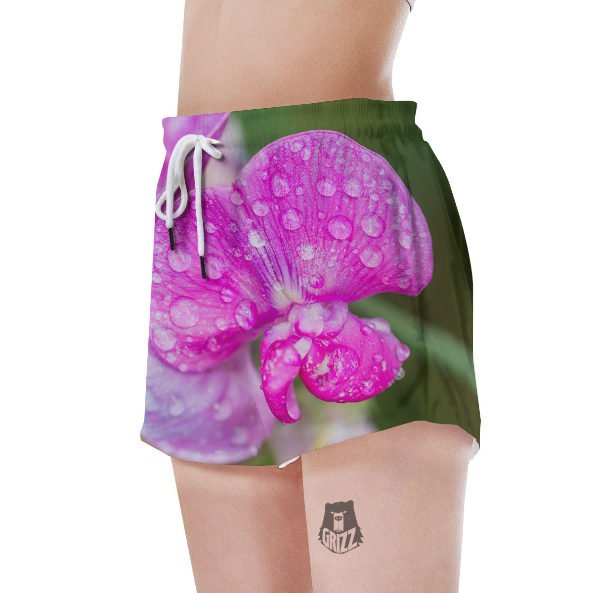 Sweet Pea Purple Print Women's Shorts-grizzshop