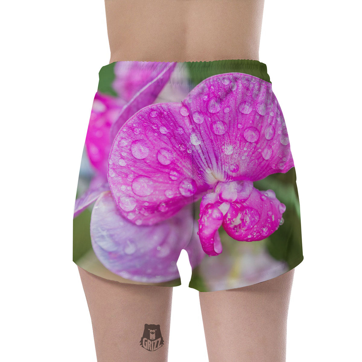 Sweet Pea Purple Print Women's Shorts-grizzshop