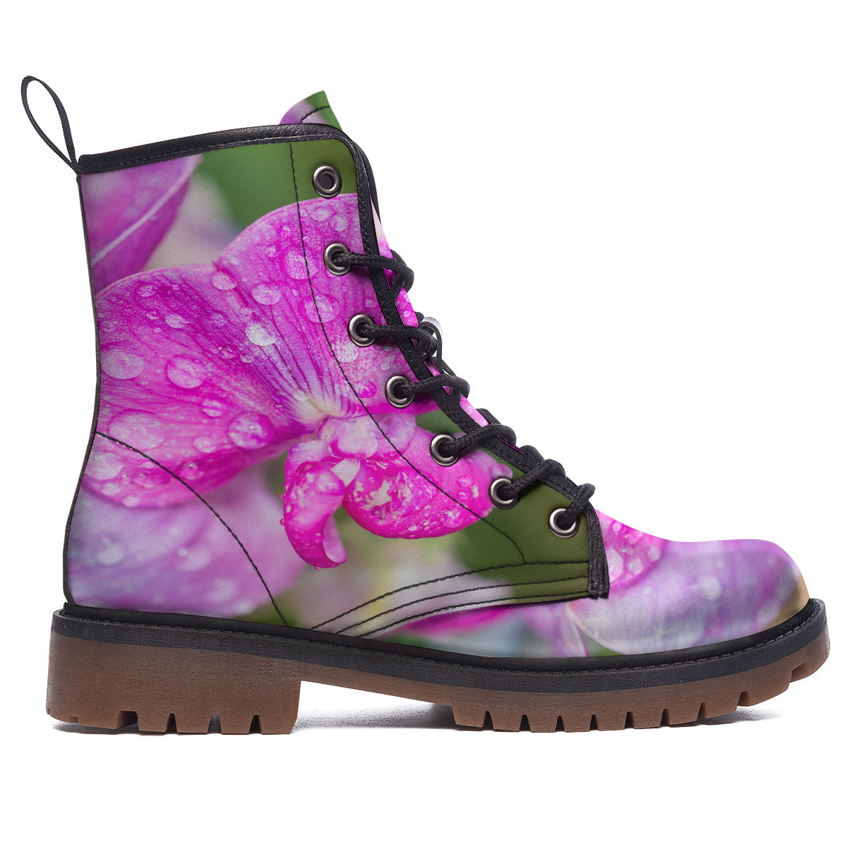 Sweet Pea Purple Print Work Boots-grizzshop