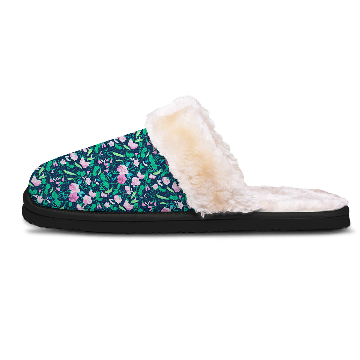 Sweet Pea Vintage Print Pattern Slippers-grizzshop