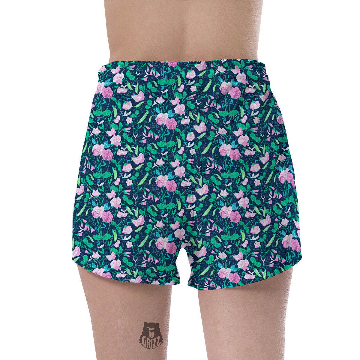 Sweet Pea Vintage Print Pattern Women's Shorts-grizzshop