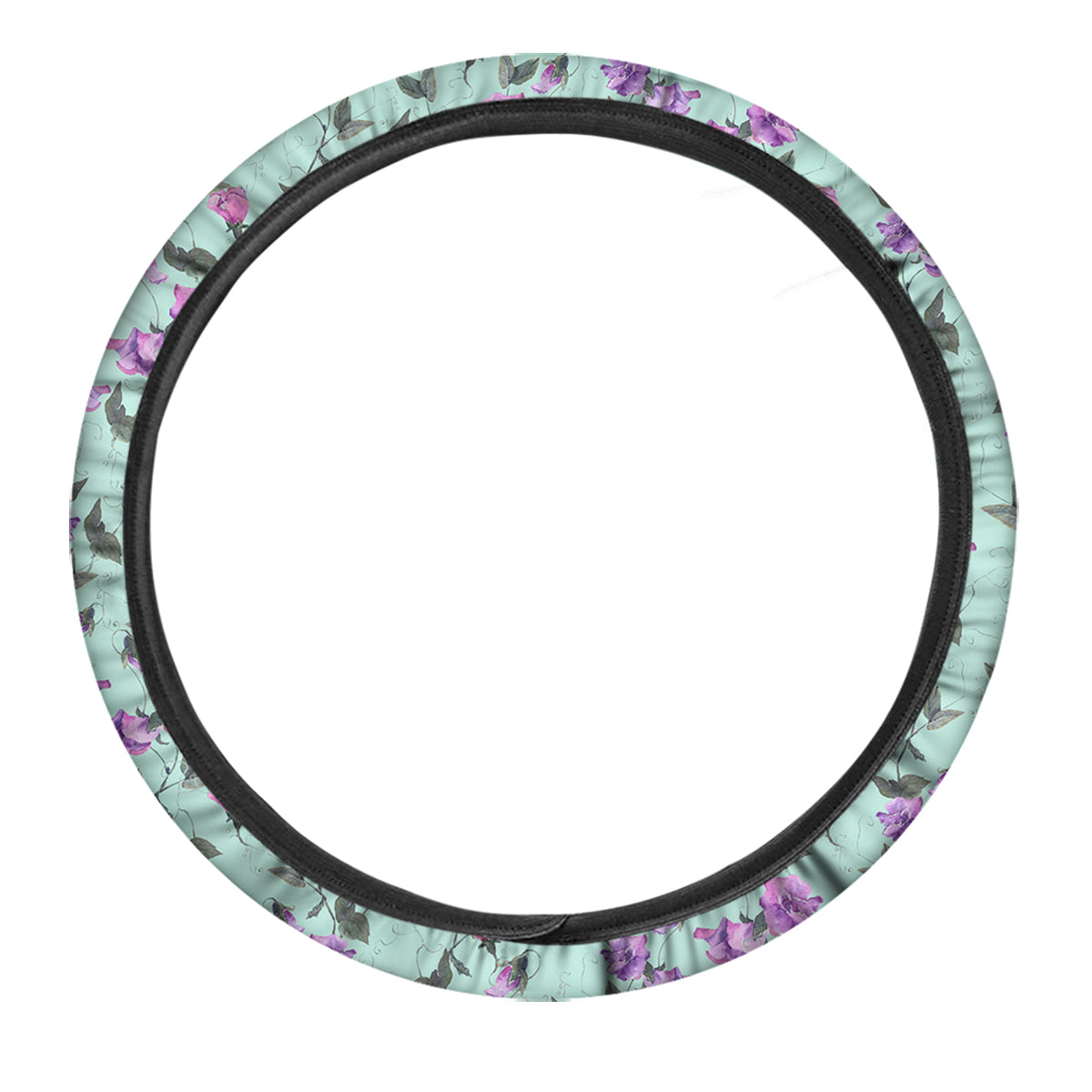 Sweet Pea Watercolor Print Pattern Car Steering Wheel Cover-grizzshop