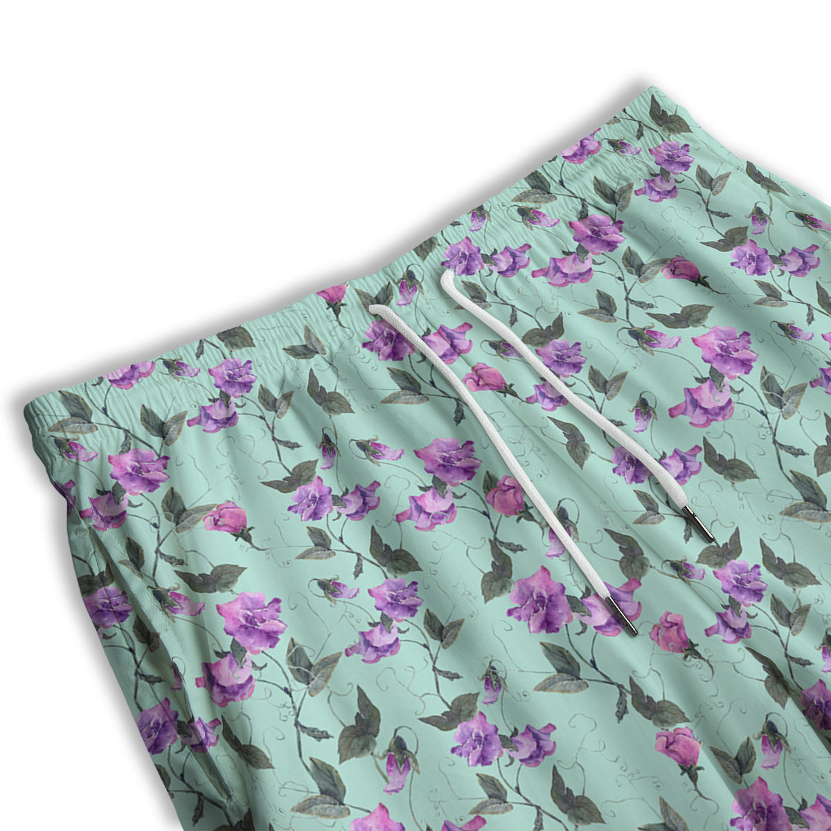 Sweet Pea Watercolor Print Pattern Men's Athletic Shorts