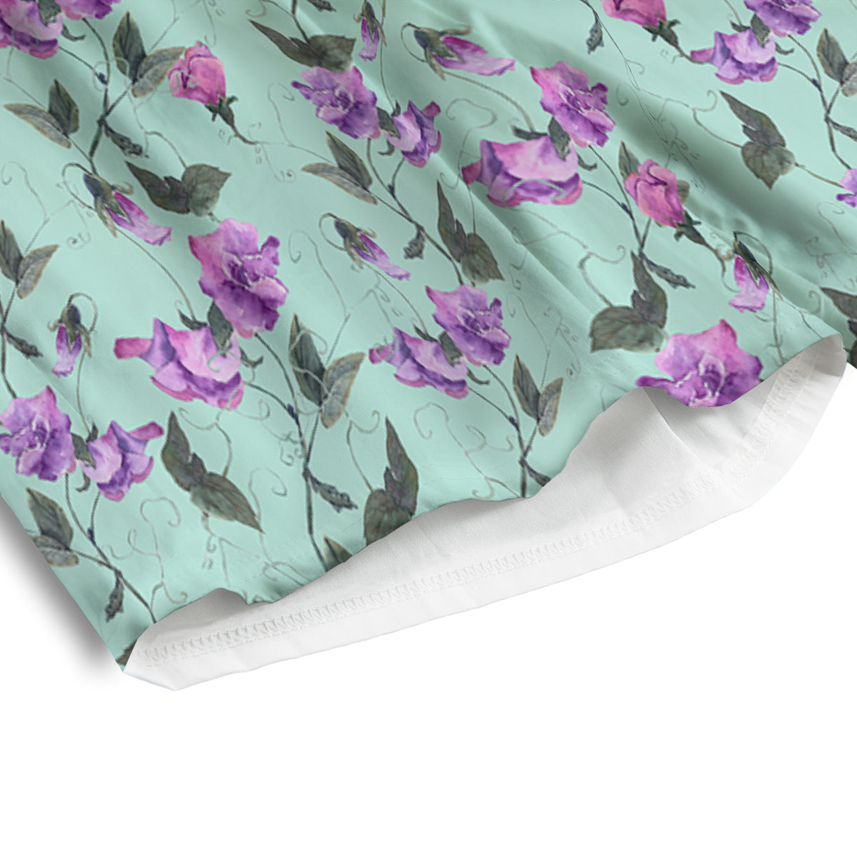 Sweet Pea Watercolor Print Pattern Men's Athletic Shorts