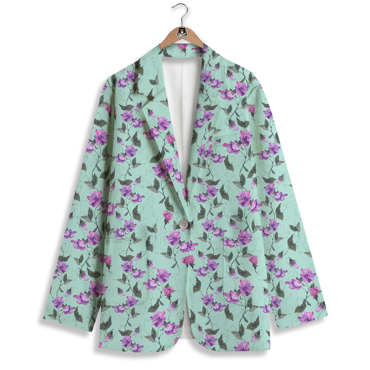 Sweet Pea Watercolor Print Pattern Women's Blazer-grizzshop