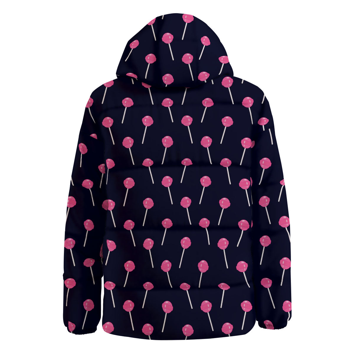 Sweet Pink Lollipop Print Pattern Down Jacket-grizzshop