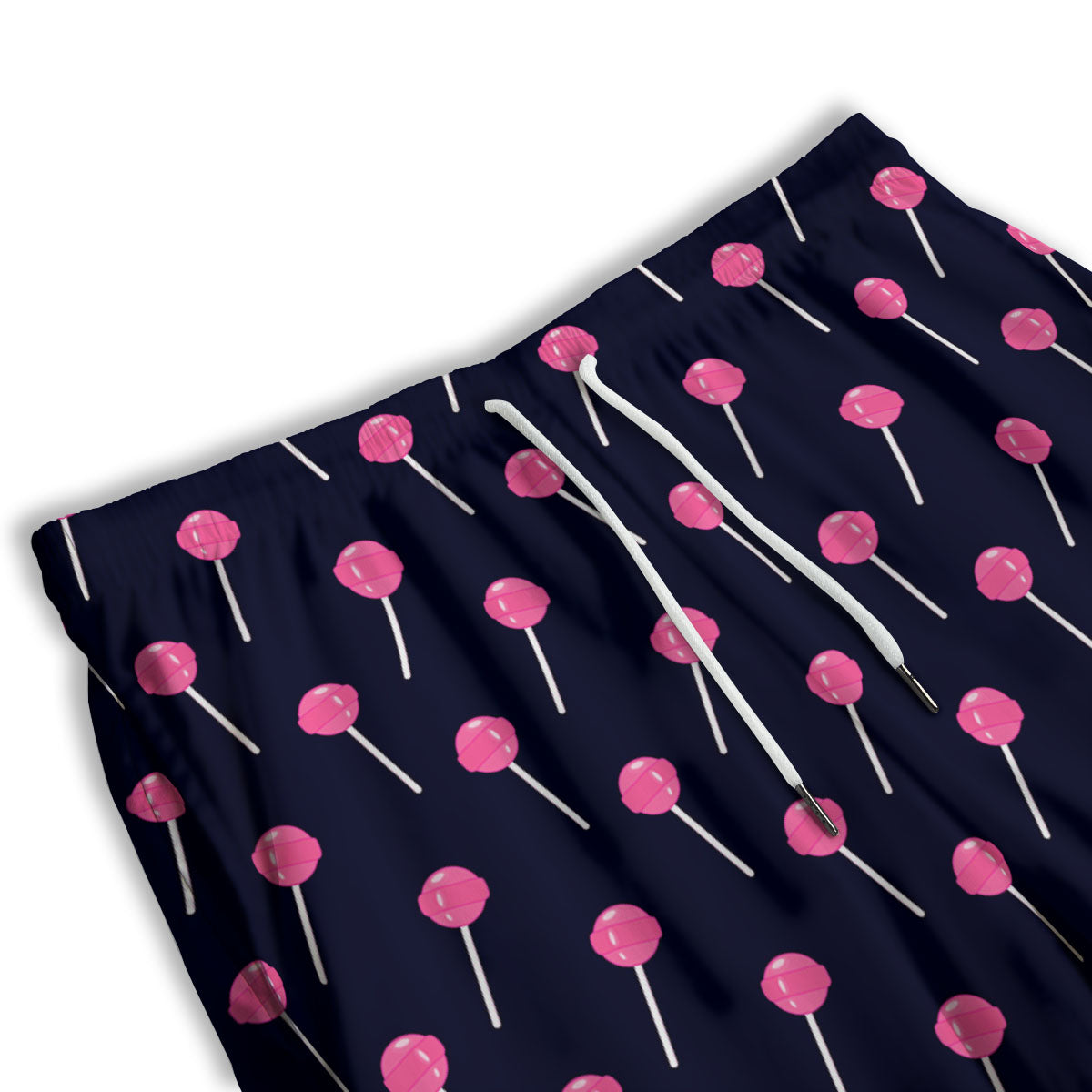 Sweet Pink Lollipop Print Pattern Men's Athletic Shorts