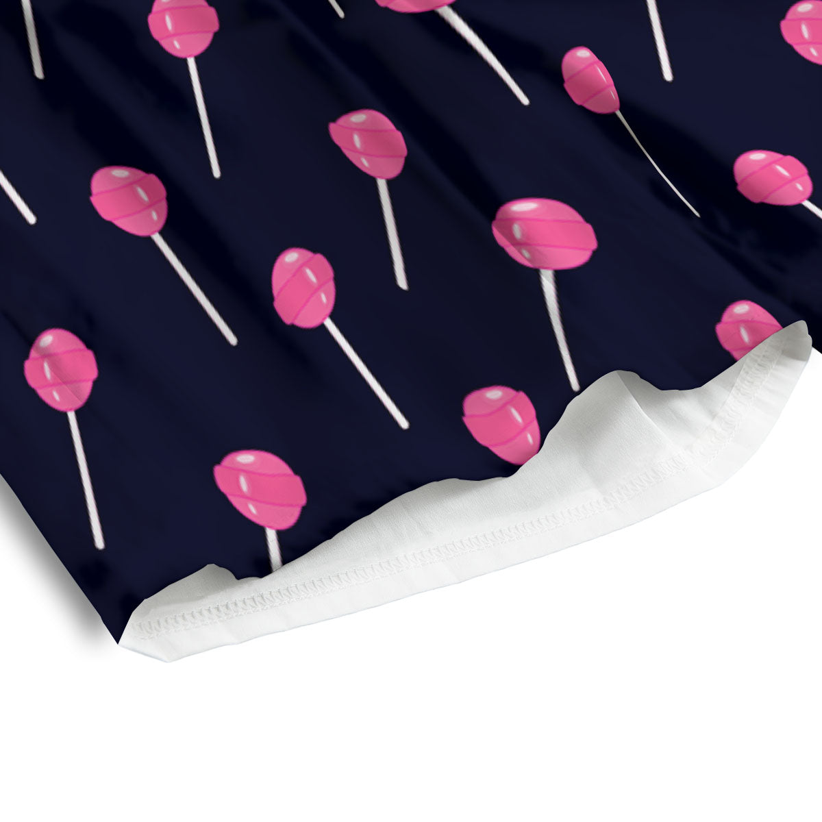 Sweet Pink Lollipop Print Pattern Men's Athletic Shorts