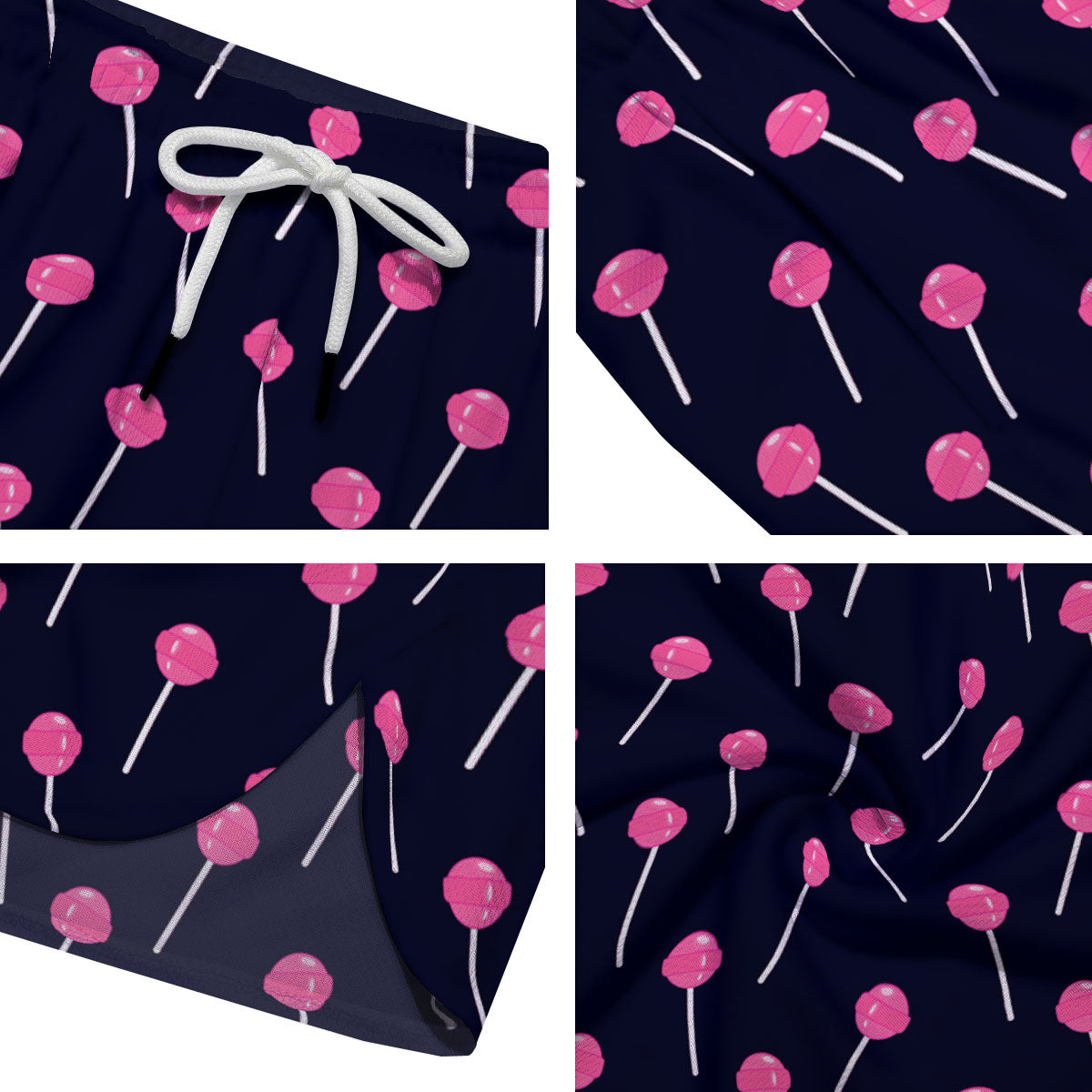 Sweet Pink Lollipop Print Pattern Men's Running Shorts-grizzshop