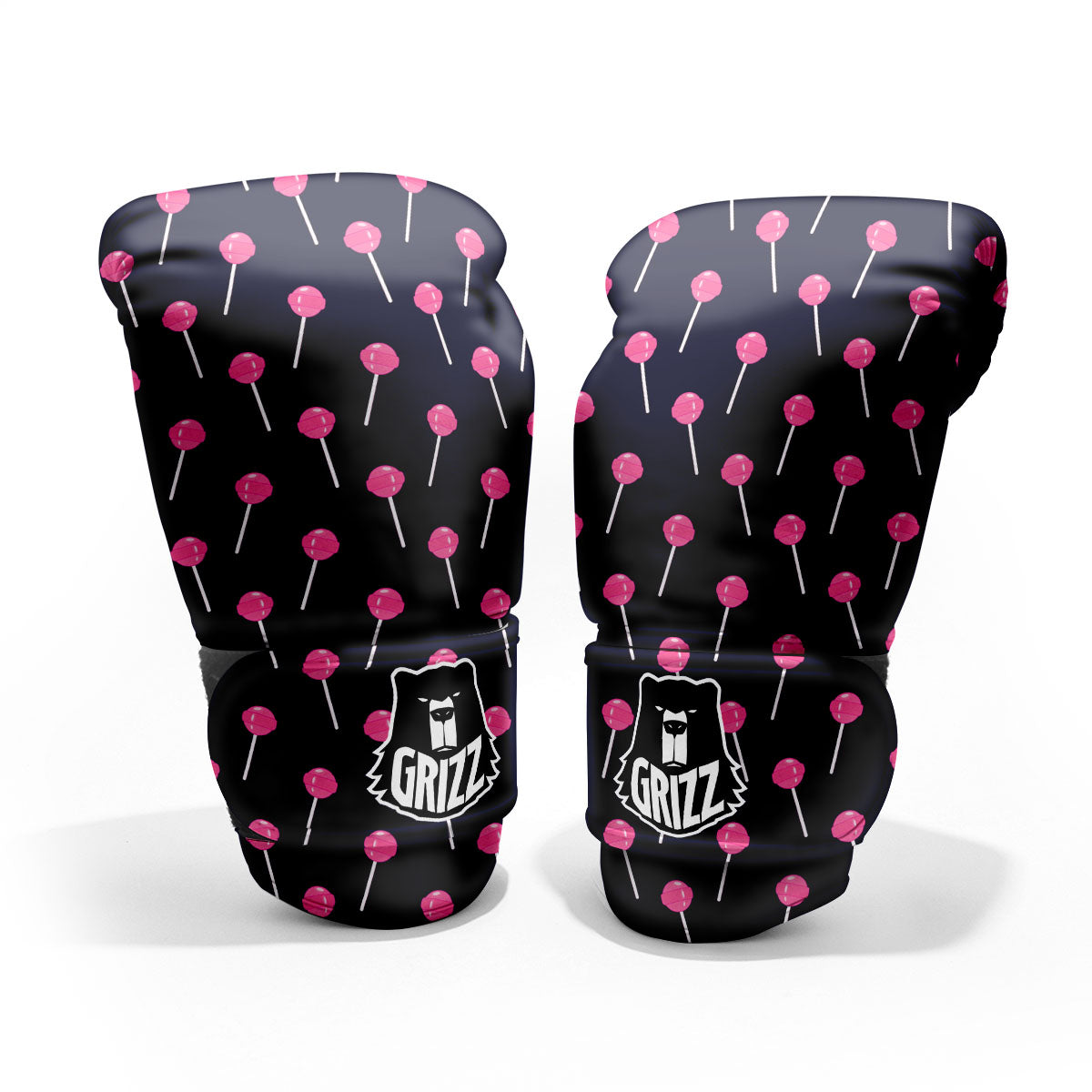 Sweet Pink Lollipop Print Pattern Pro Boxing Glove
