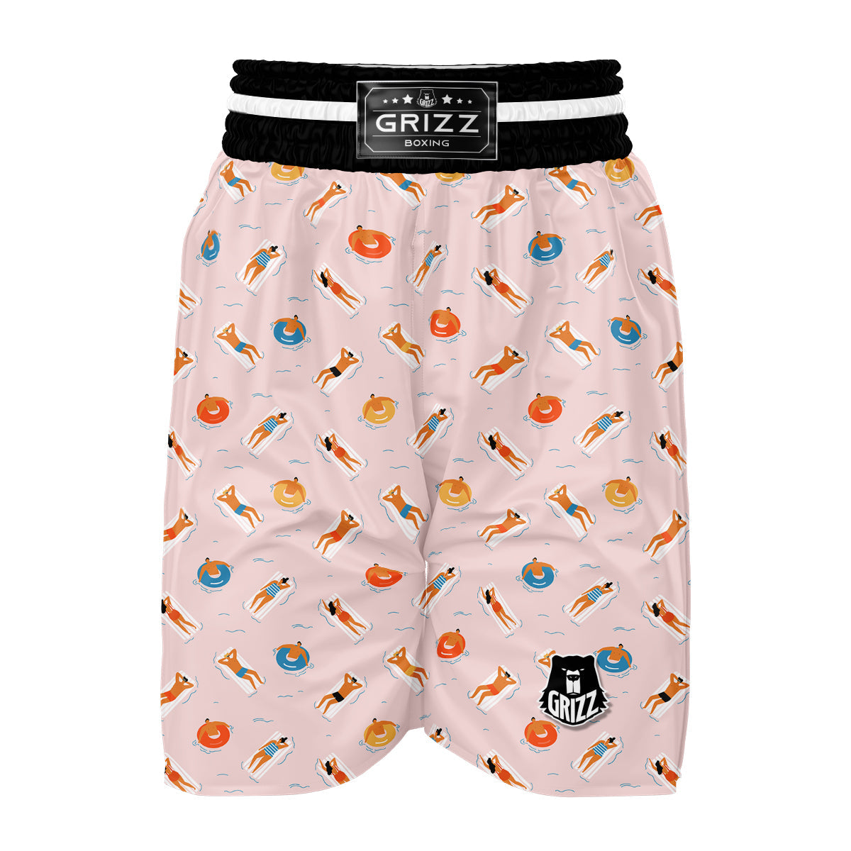 Swim In The Pink Print Pattern Boxing Shorts-grizzshop