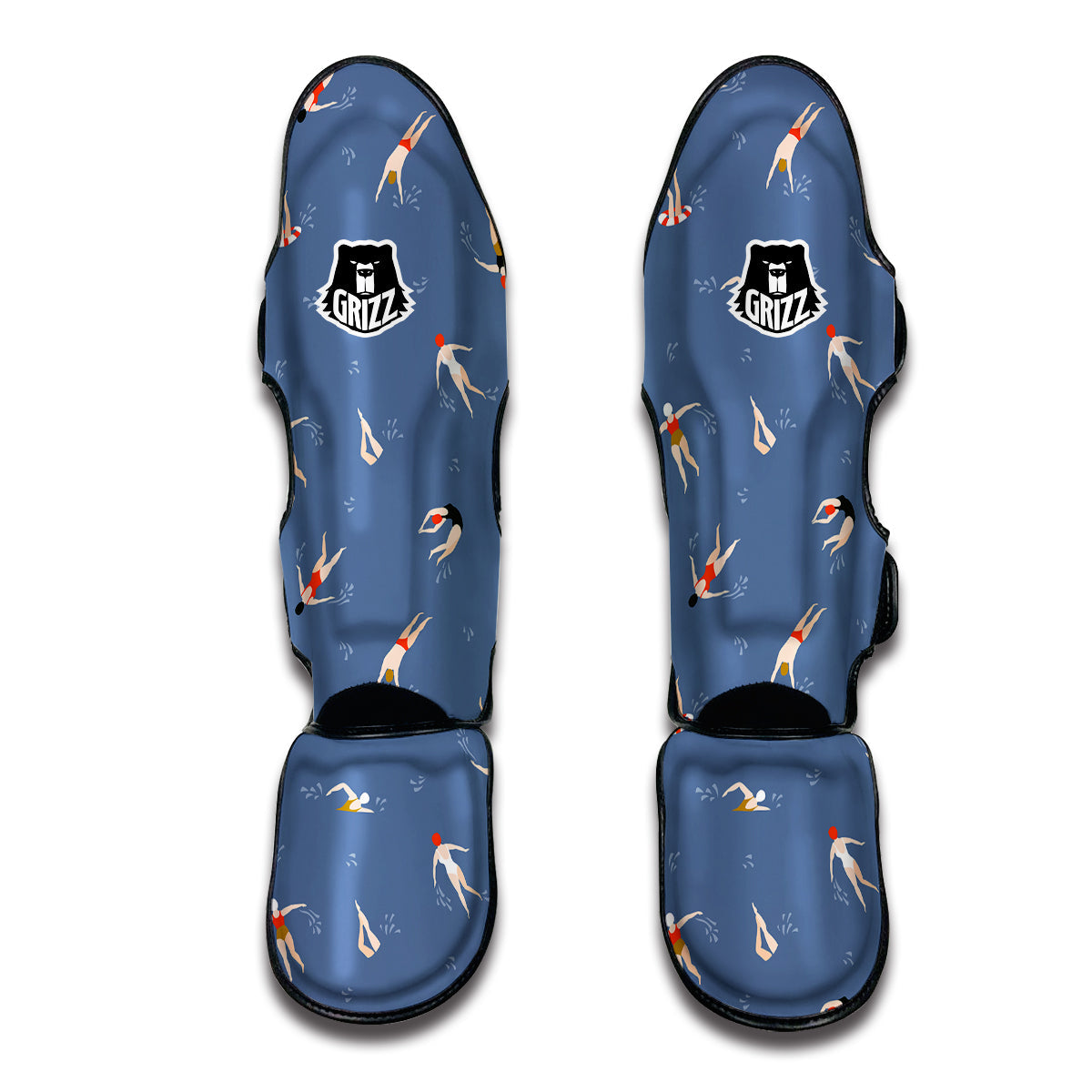 American Turquoise Native Print Pattern Muay Thai Shin Guards
