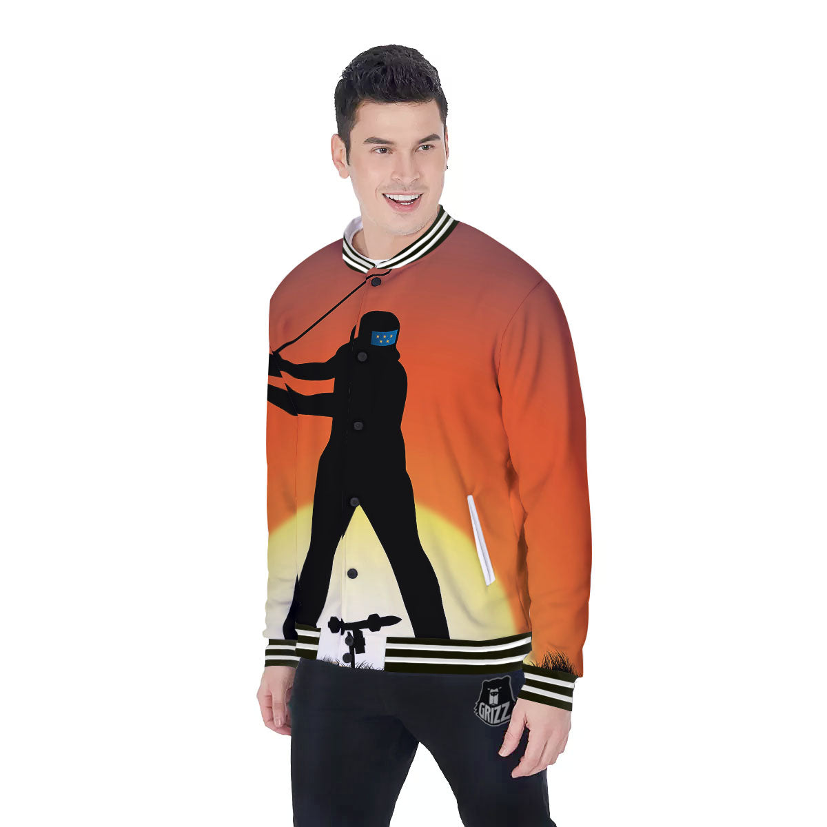 Swing Pro Golf Print Baseball Jacket-grizzshop
