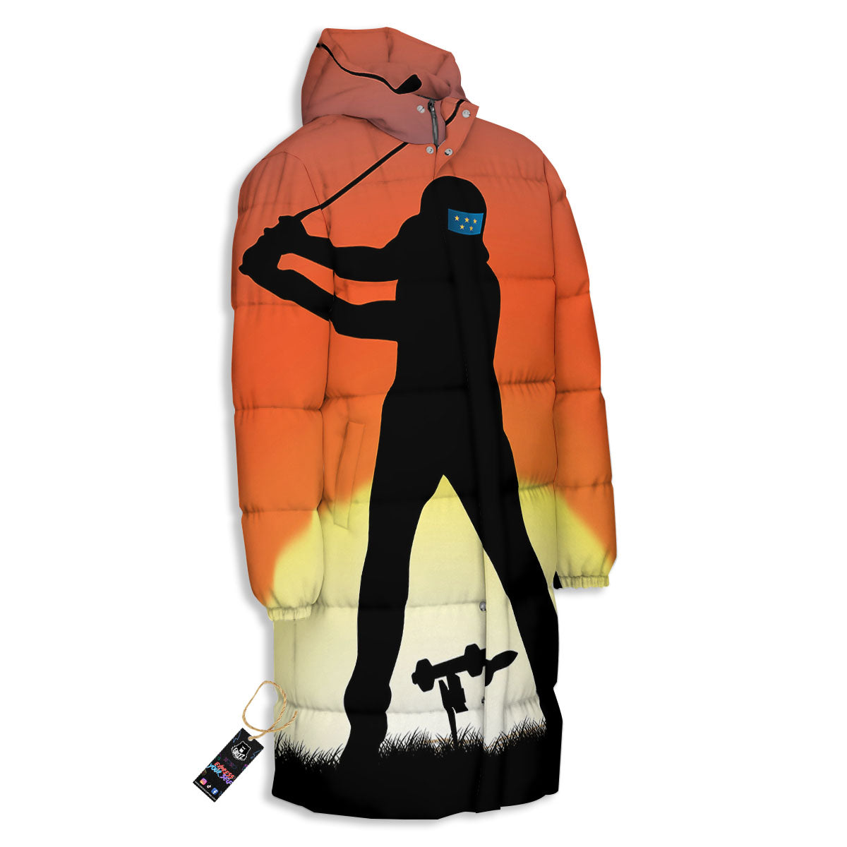 Swing Pro Golf Print Long Down Jacket-grizzshop