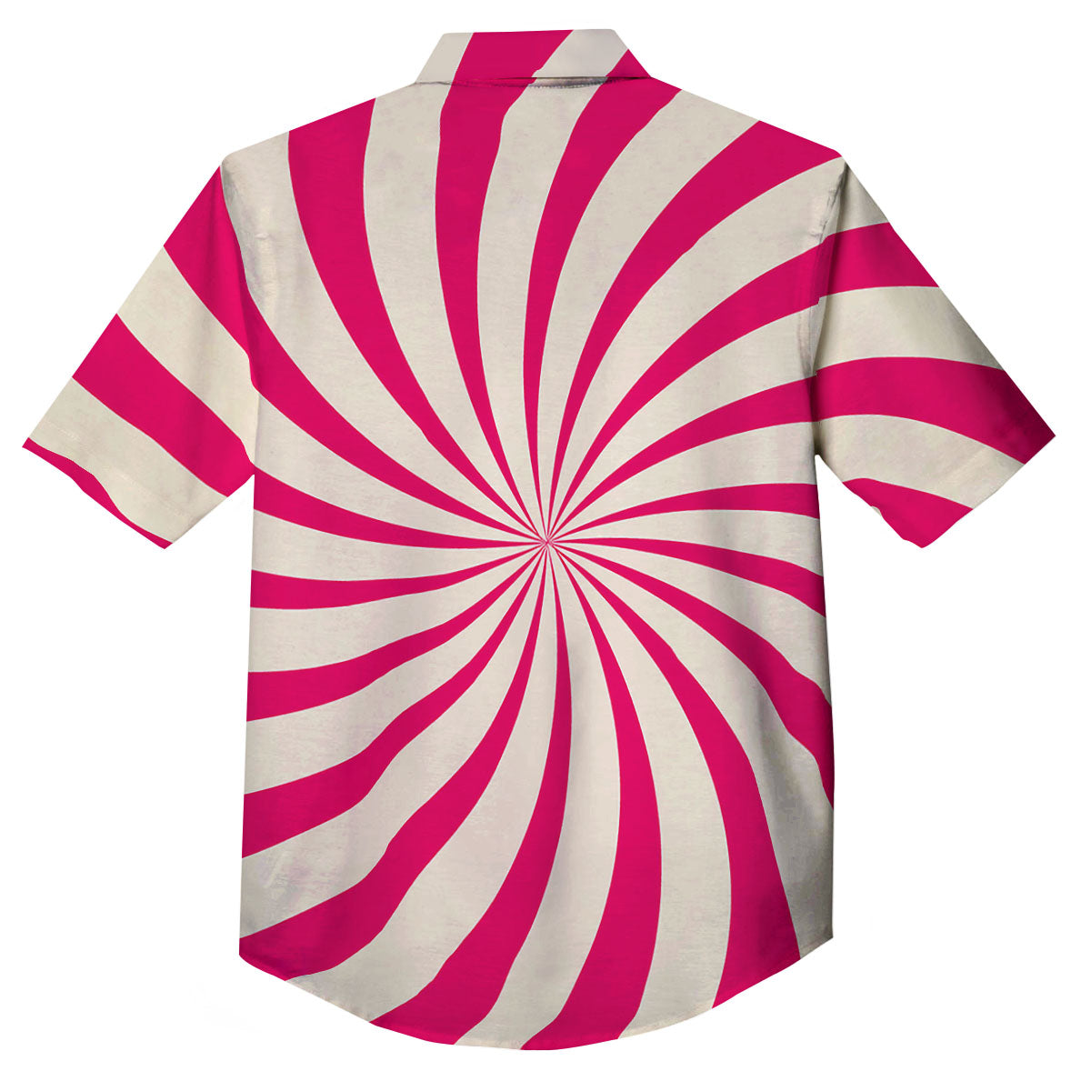 Swirl Candy Pink Print Button Up Shirt-grizzshop